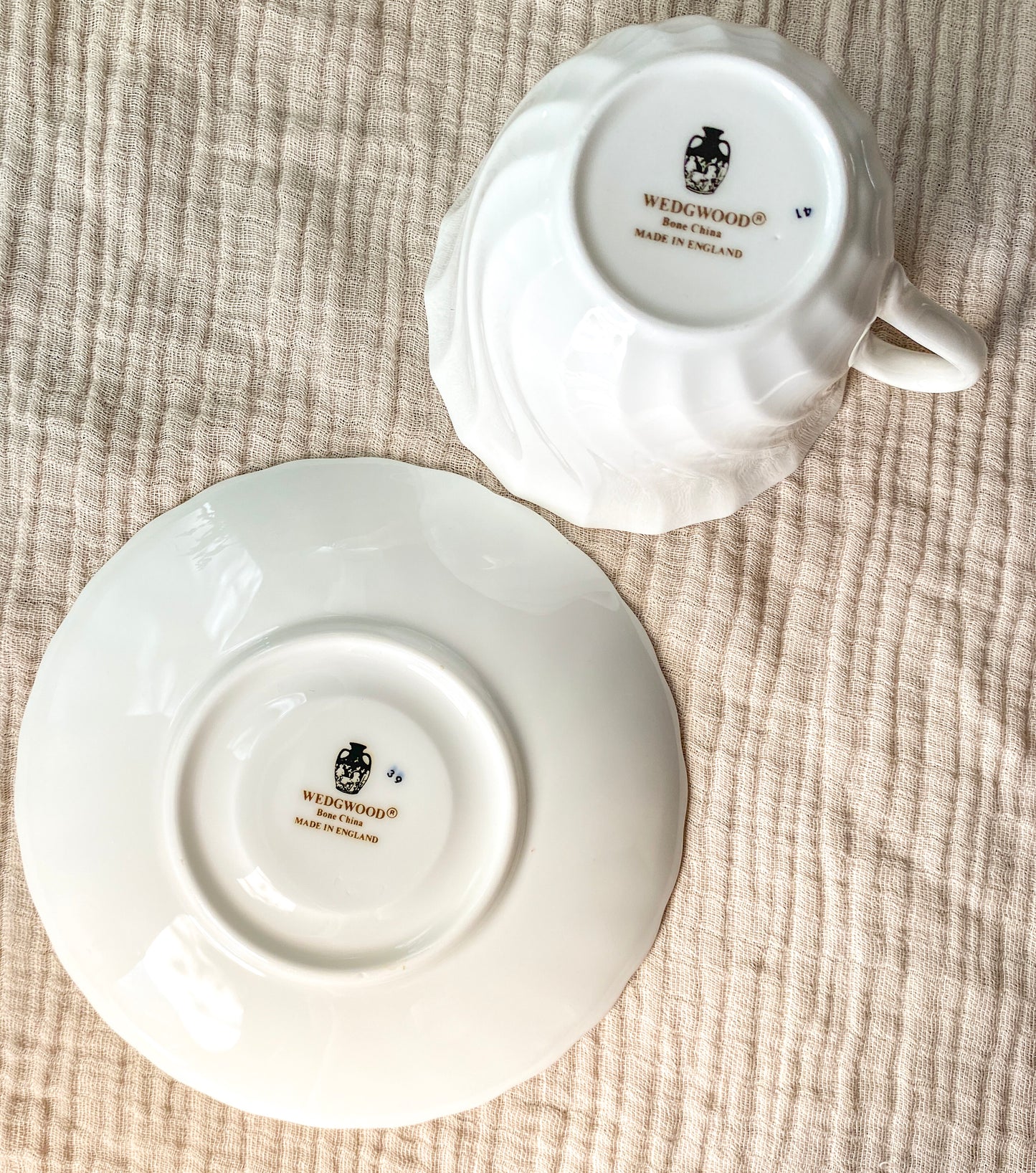 Wedgwood Candlelight Bone China Teacups and Saucers