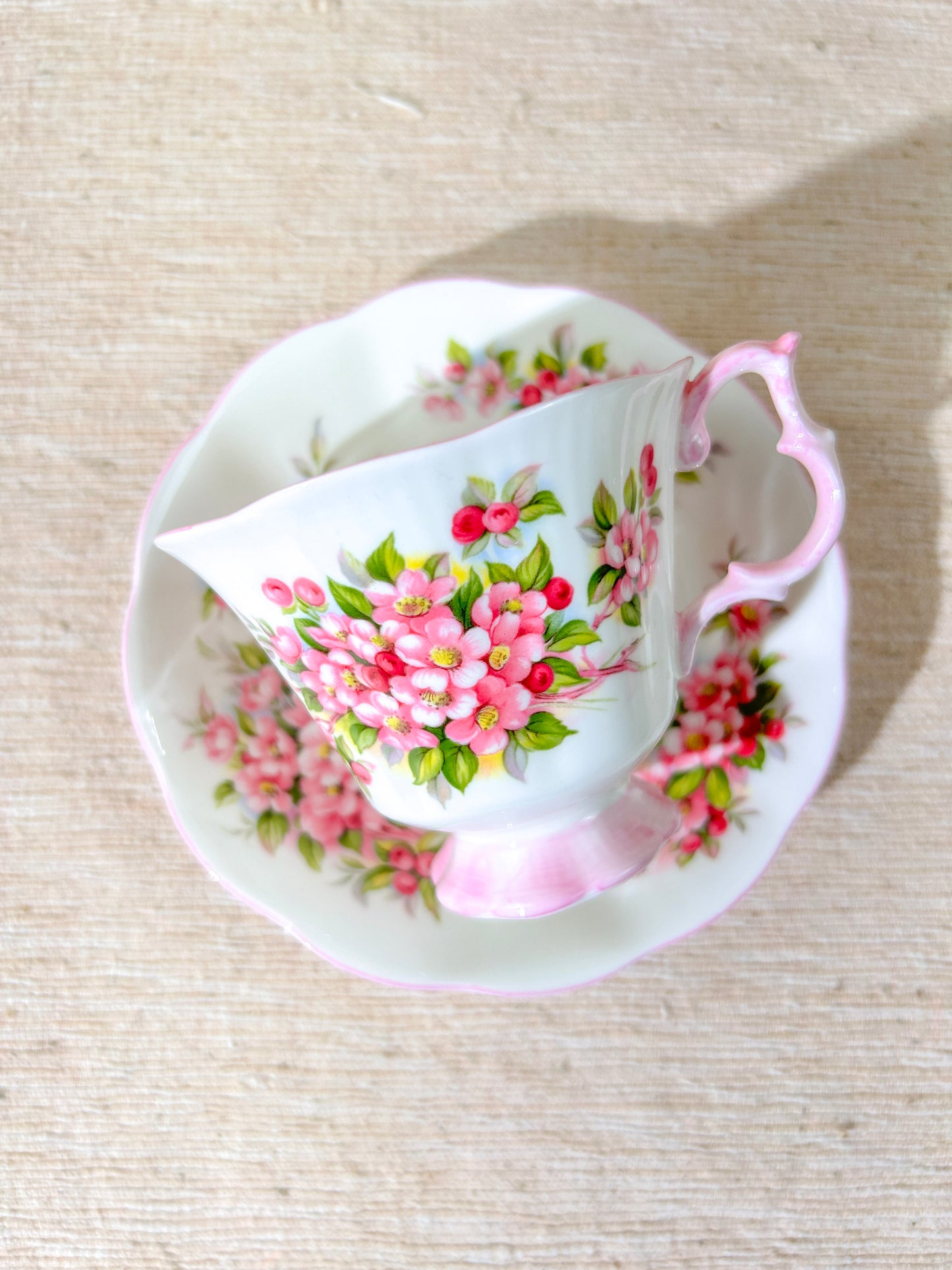 Royal Albert Blossom Time Series Apple Blossom Fine Bone China Teacup & Saucer