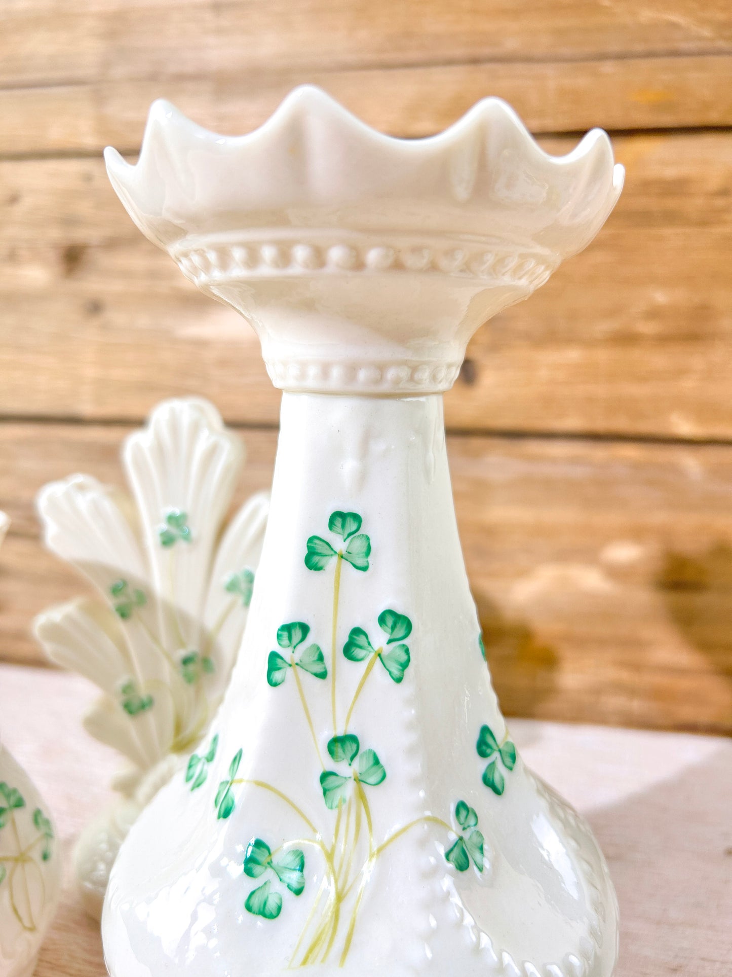 Belleek Shamrock Parian Ware Vase Selection