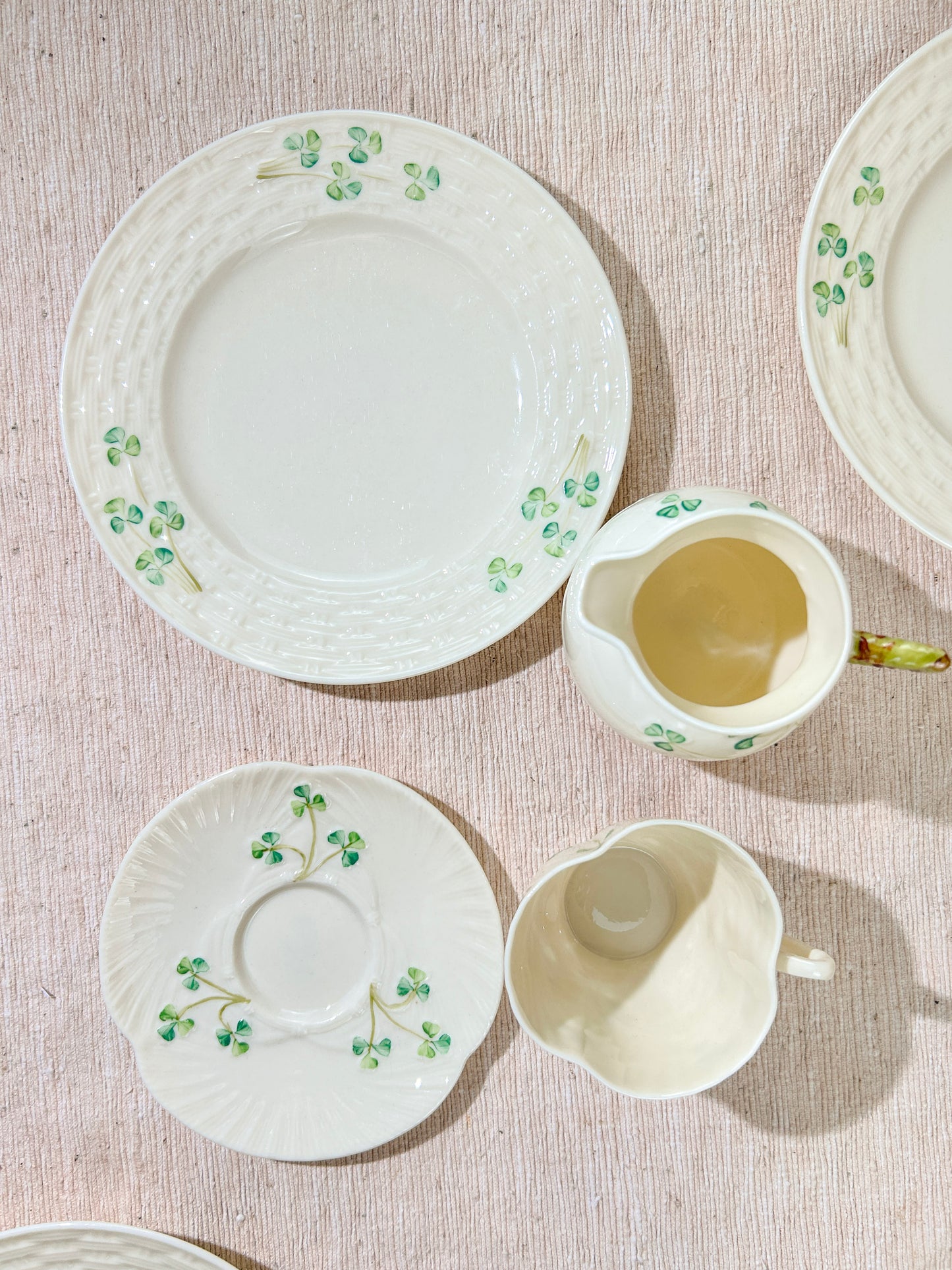 Belleek Harp Shamrock & Shamrock 65-80 Tea Cup Set Selection