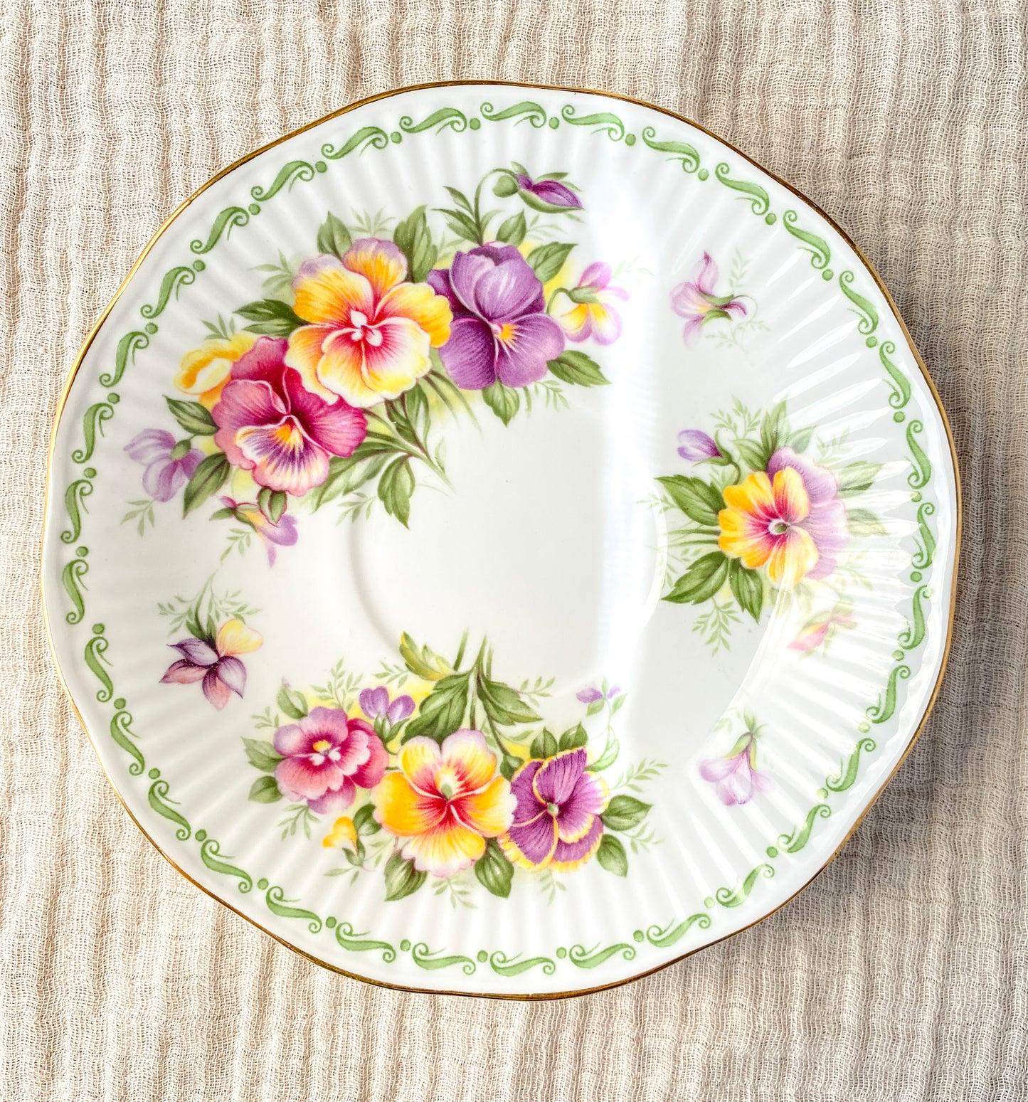 Vintage Queen's Rosina China Co Special Flowers August Pansy Teacup and Saucer