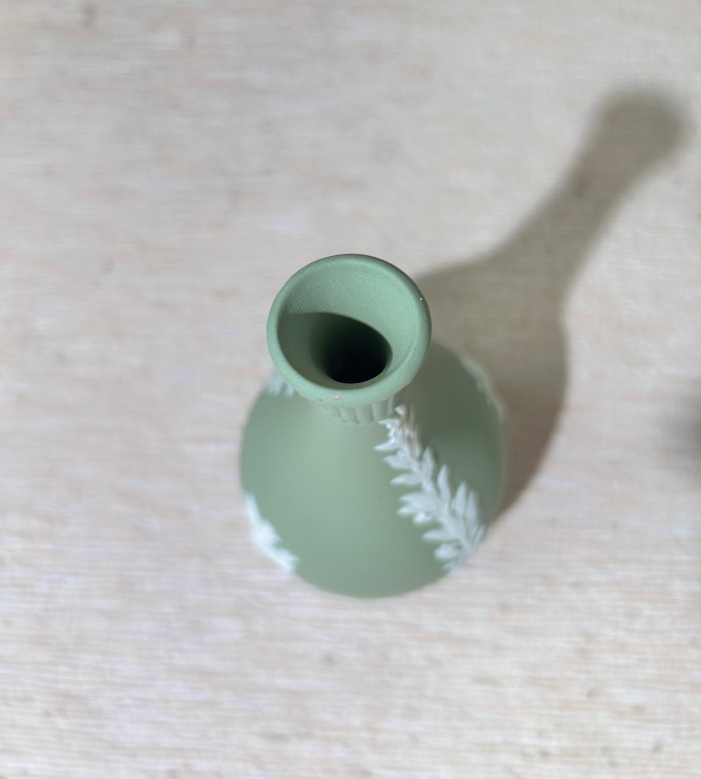 Vintage Wedgwood Celadon Green Jasperware Bud Vase