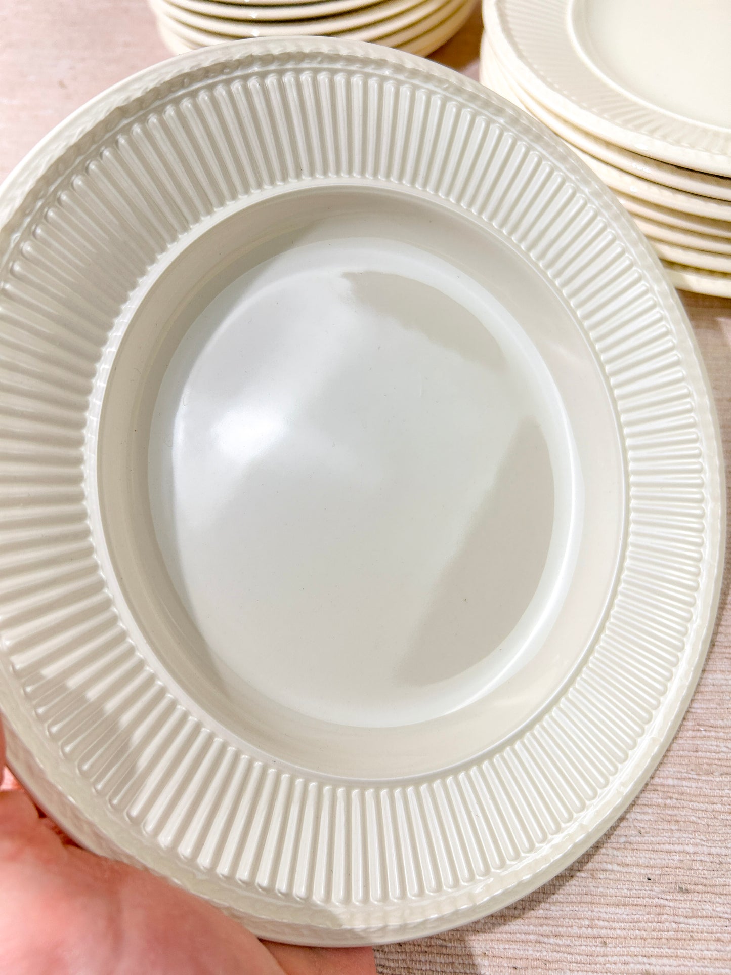 Wedgwood of Etruria Edme 61298 Bread and Salad Plates Cream White Dinnerware