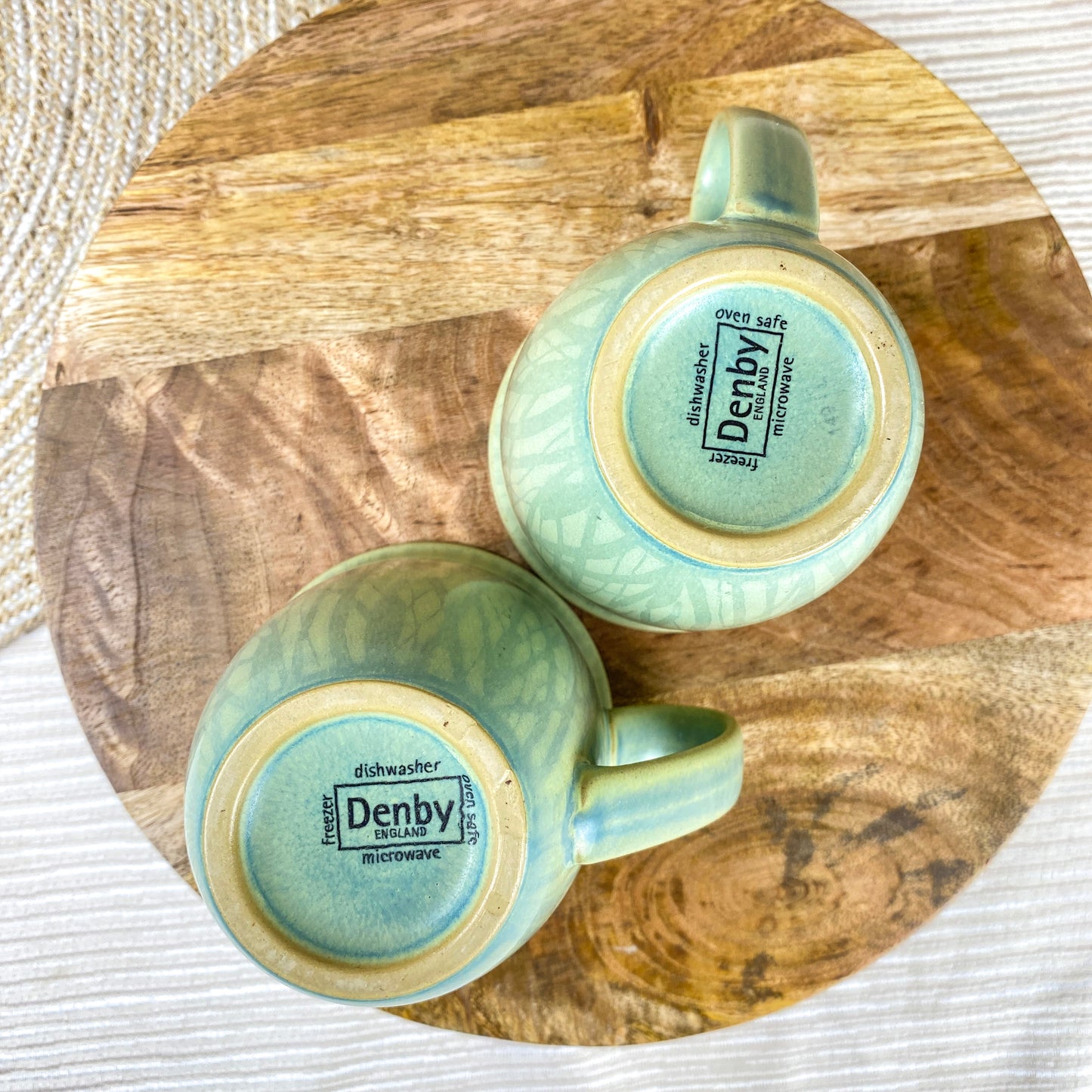 Denby Langley Calm Light Green Stoneware Mugs