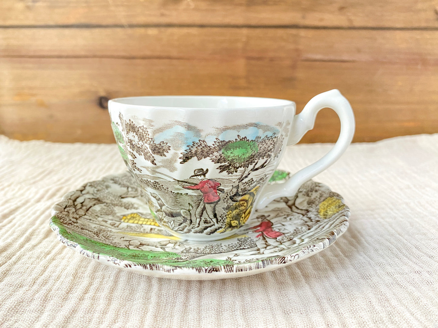 Vintage Myott The Hunter Teacup and Saucer