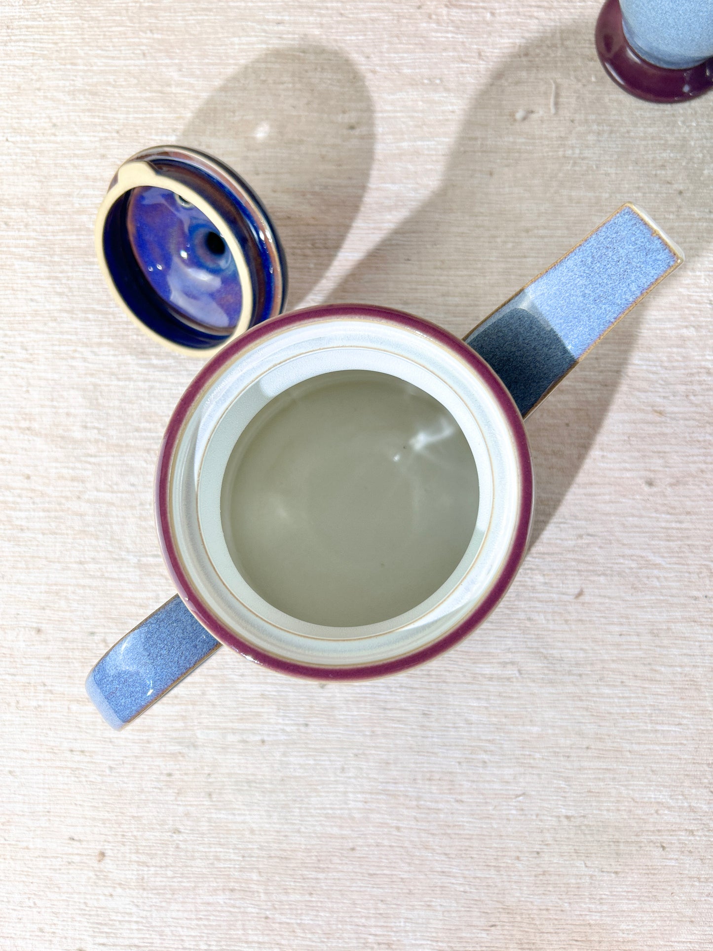 Denby Blue Storm Stoneware Teapot & Footed Mugs Selection