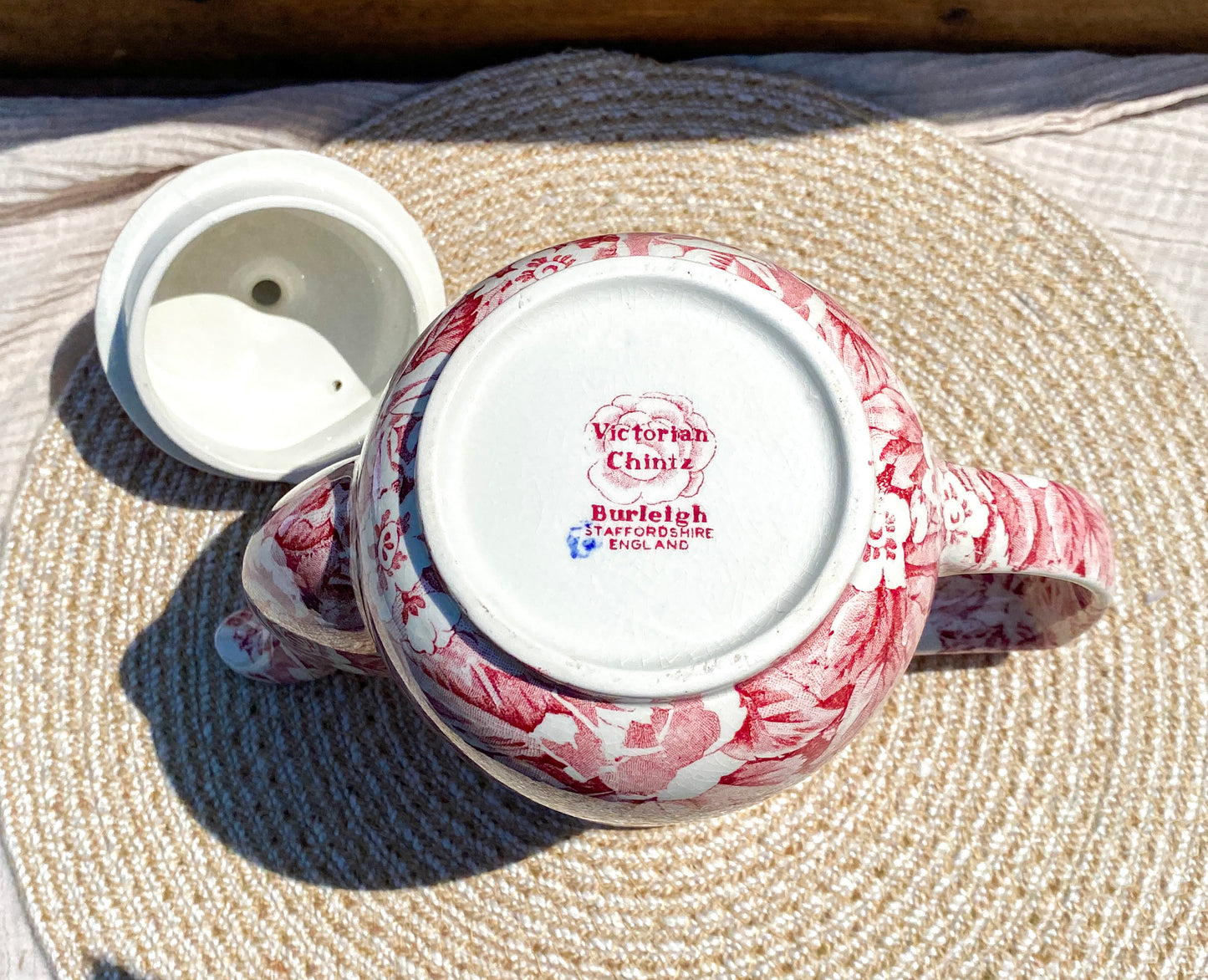 Vintage Burleigh Victorian Chintz  Coffee Pot with Lid Staffordshire England