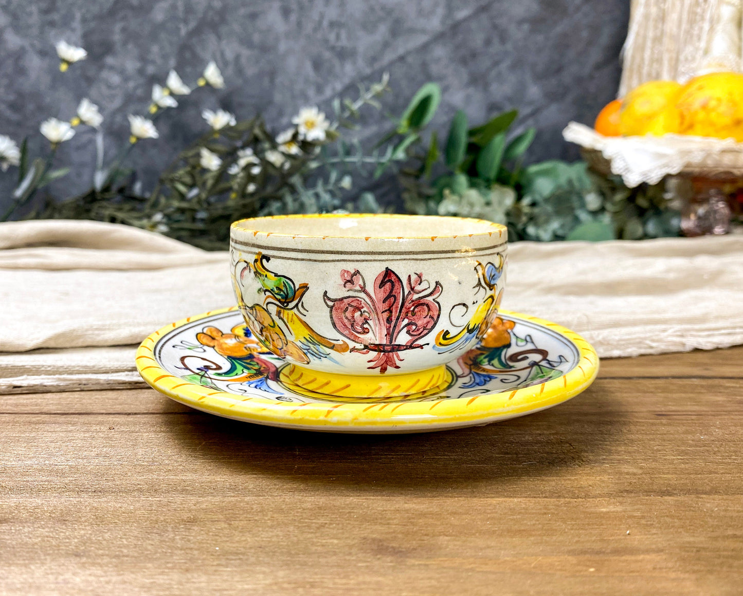 Fratelli Fanciullacci Raffaellesco Cup and Saucer Antique