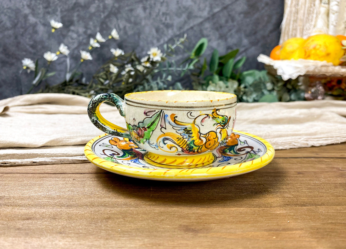 Fratelli Fanciullacci Raffaellesco Cup and Saucer Antique