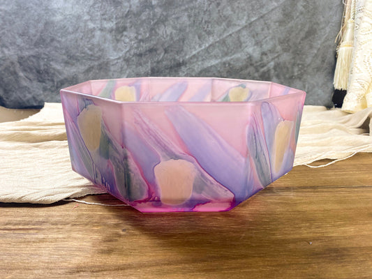 Vintage Rueven Art Glass Octagonal Planter Deco Art Designs Canada