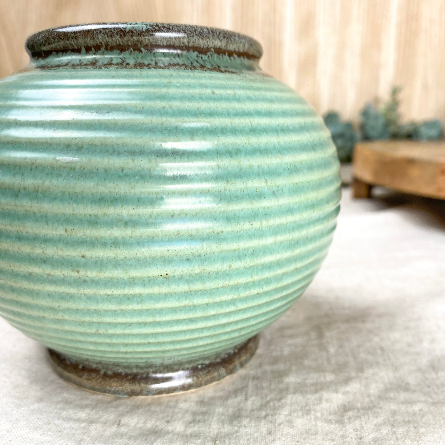 Vintage Germany Celadon Globe Vase 517/10