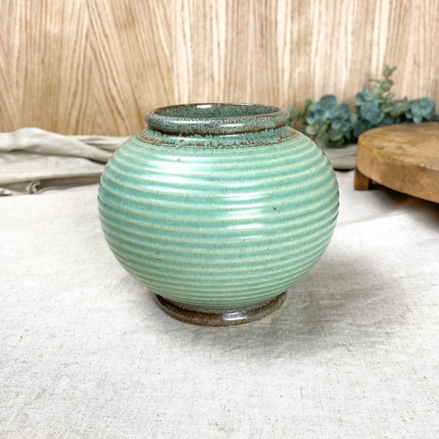 Vintage Germany Celadon Globe Vase 517/10