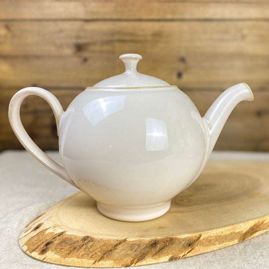 Denby Langley Stoneware Natural Pearl Teapot with Lid