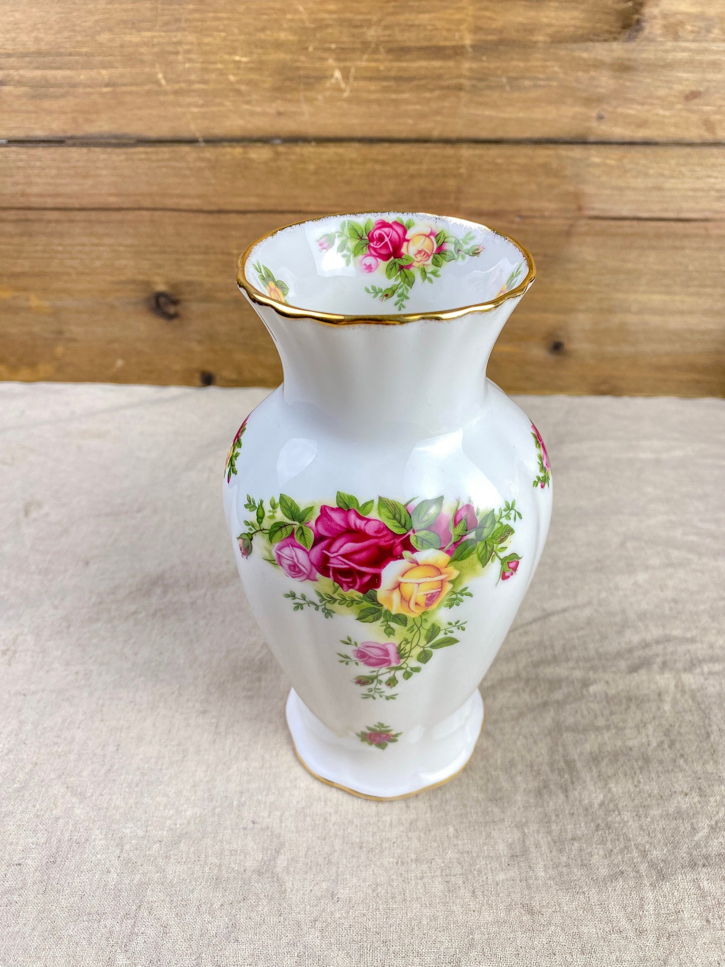 Royal Albert Old Country Roses White Bone China Floral Vase