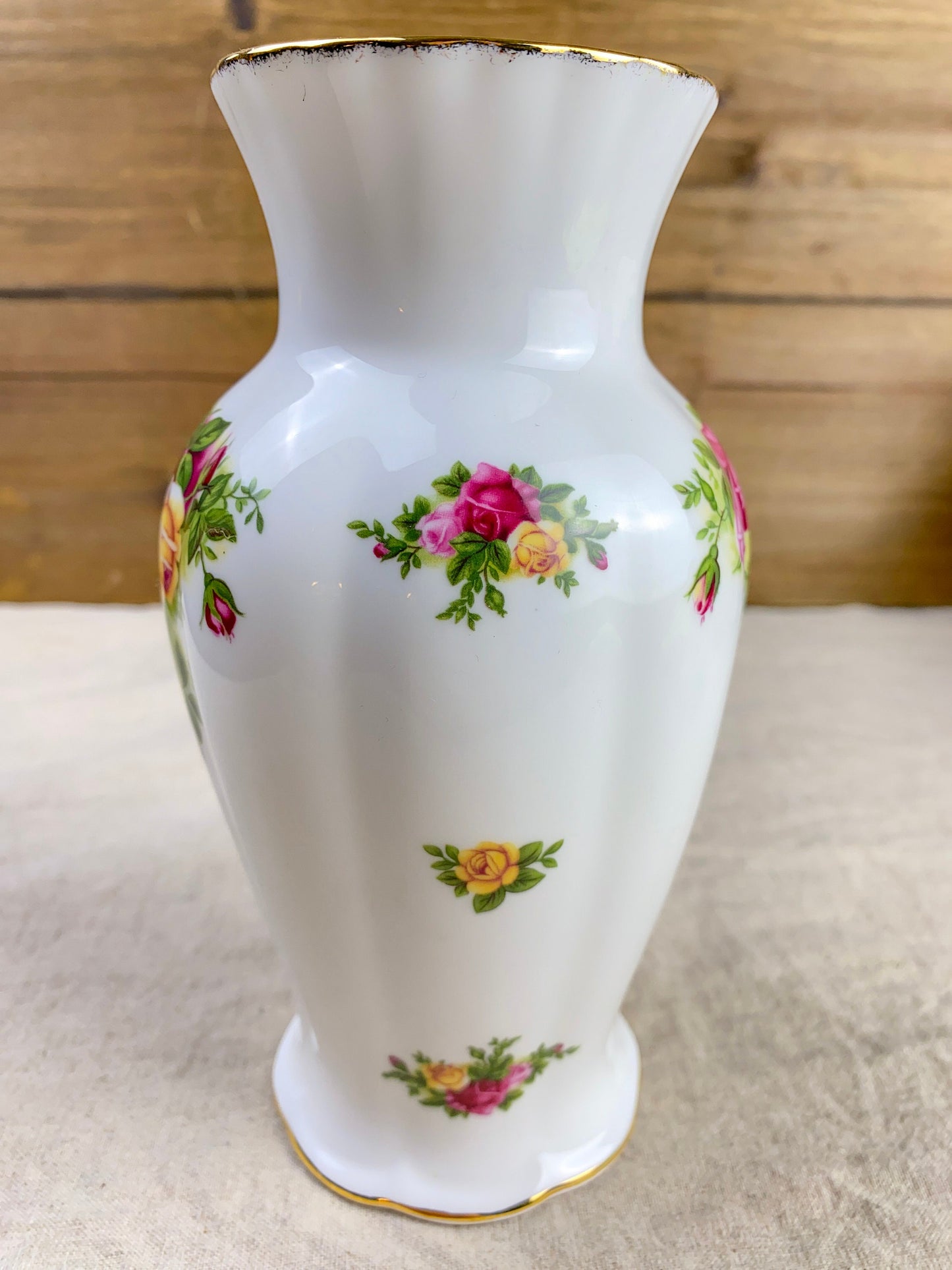 Royal Albert Old Country Roses White Bone China Floral Vase