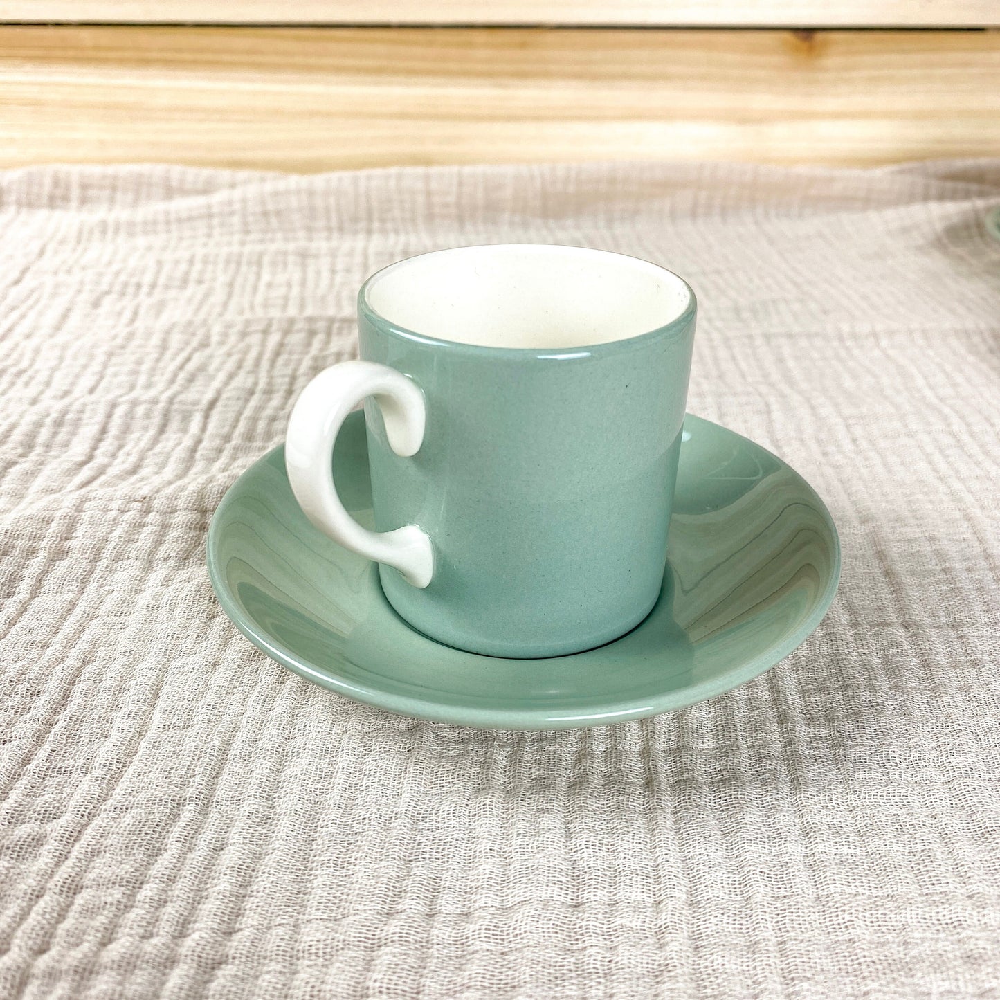 Vintage Wedgwood Demitasse Cup and Saucer Pastel Mint