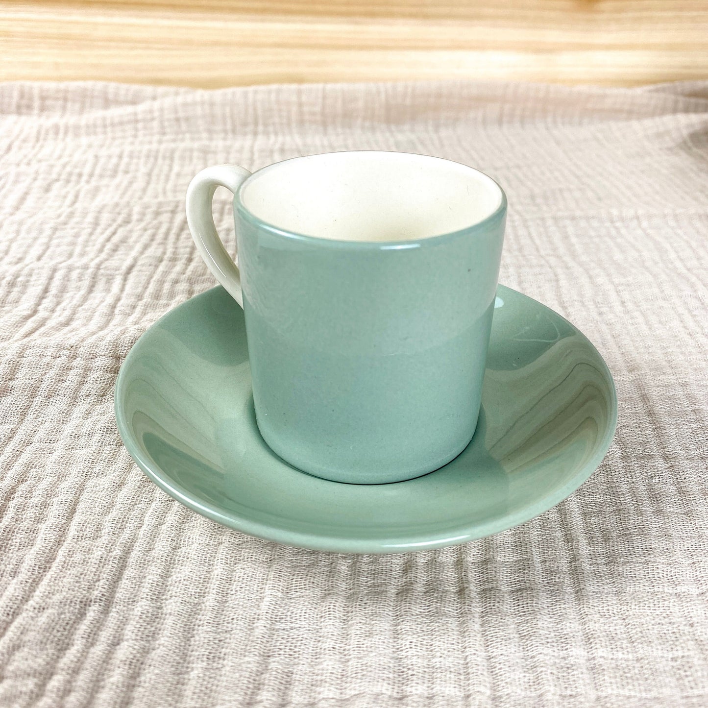 Vintage Wedgwood Demitasse Cup and Saucer Pastel Mint