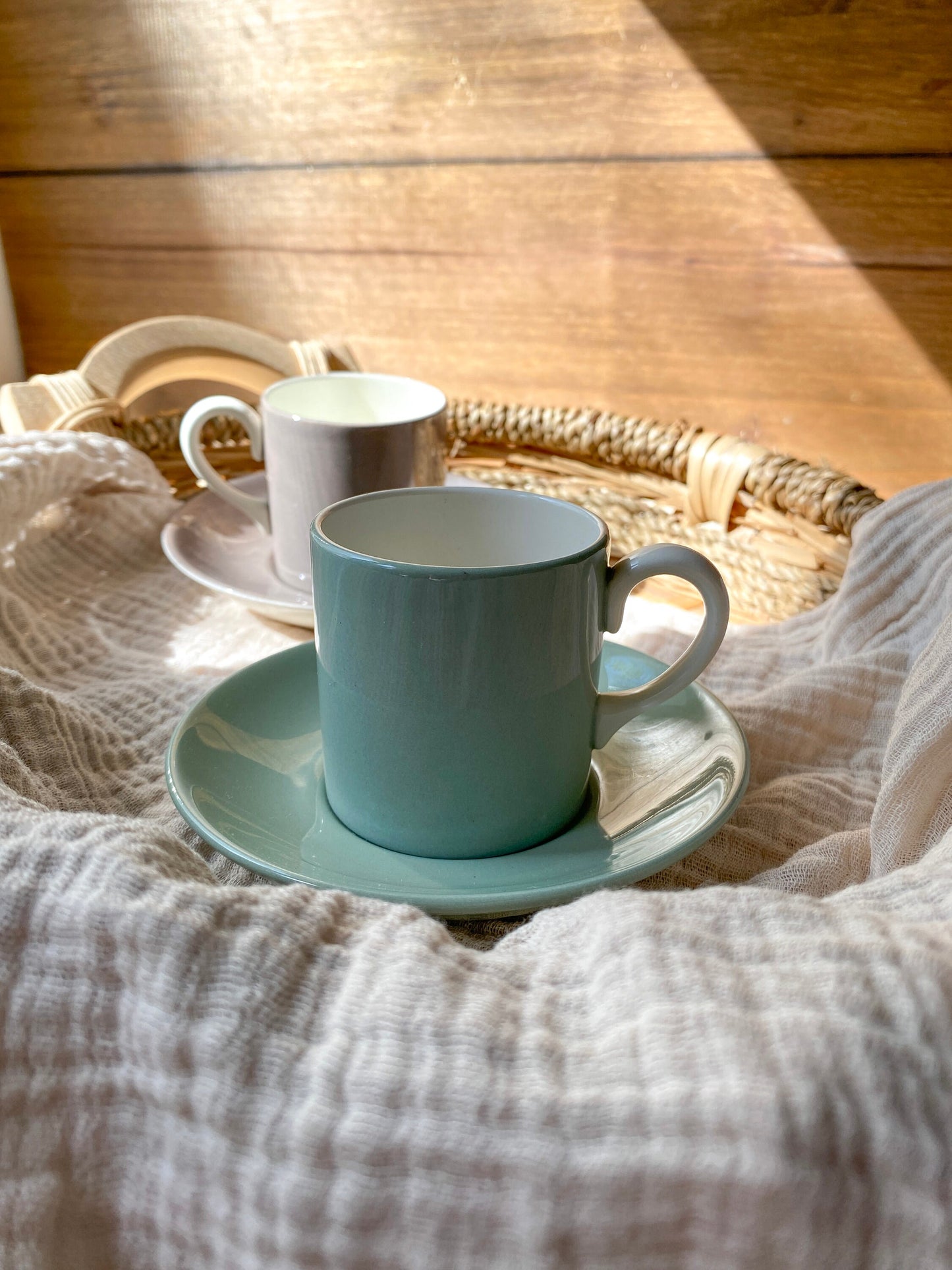 Vintage Wedgwood Demitasse Cup and Saucer Pastel Mint