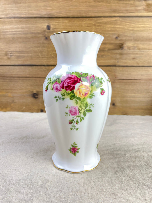 Royal Albert Old Country Roses White Bone China Floral Vase