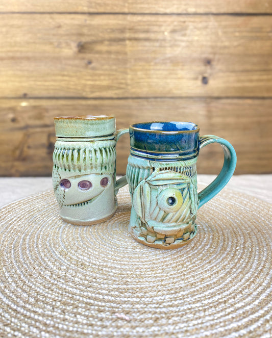 Vintage Hand Built Sandy Blain Studio Pottery Mugs