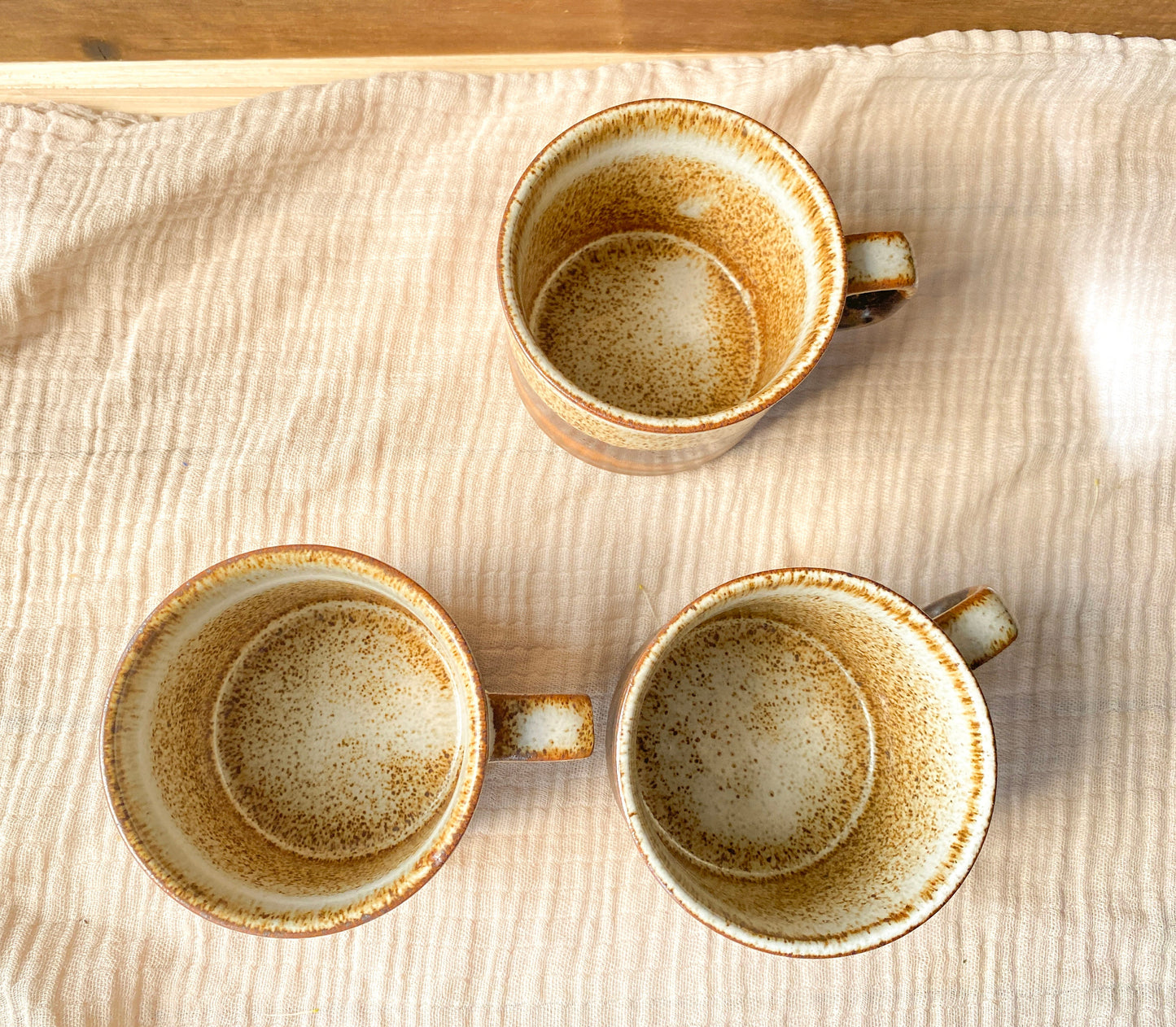 Vintage Dunoon Ceramics Short Stoneware Mugs x 3