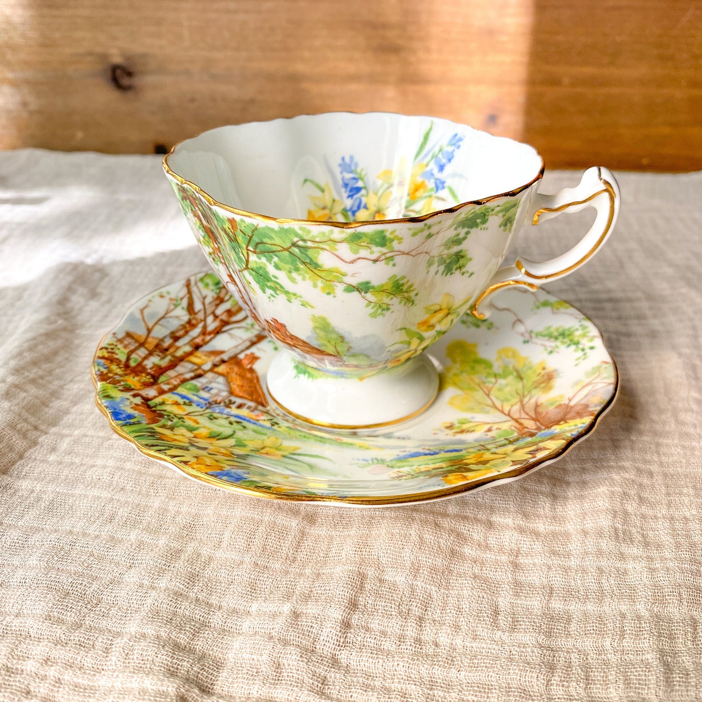 Vintage Hammersley Lorna Doone Bone China Teacup & Saucer Set