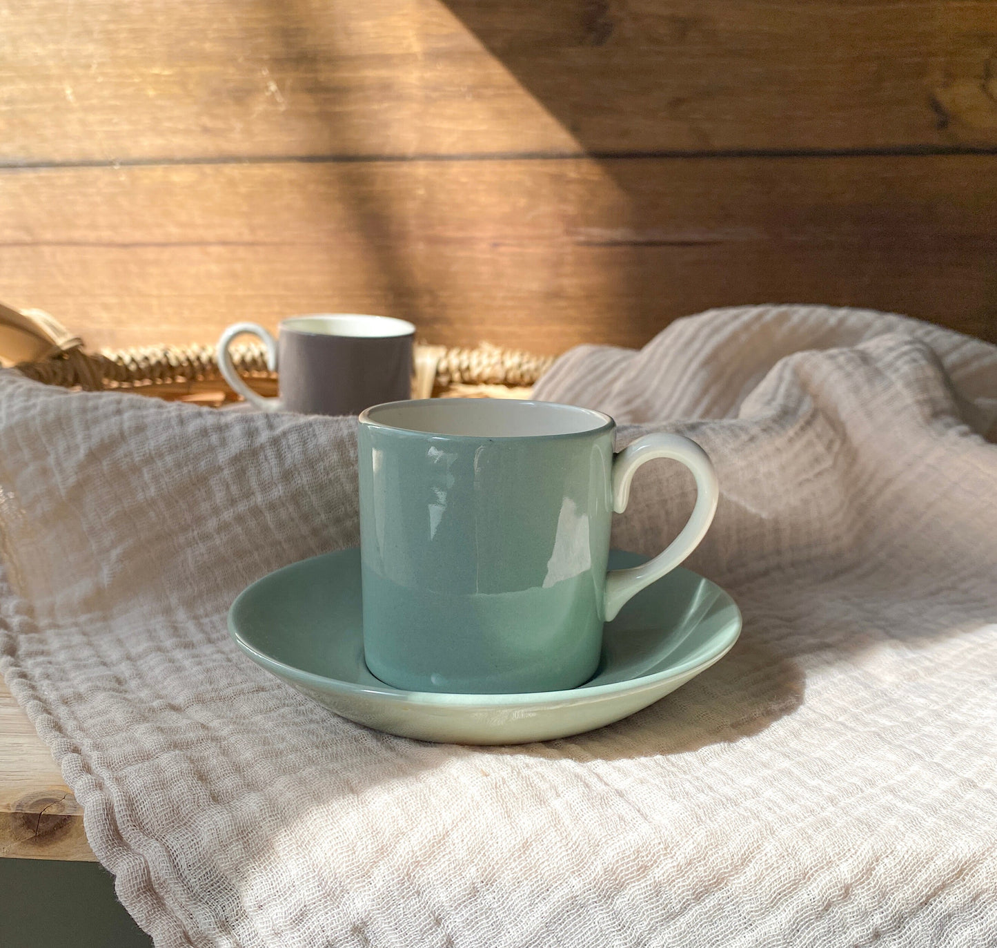 Vintage Wedgwood Demitasse Cup and Saucer Pastel Mint