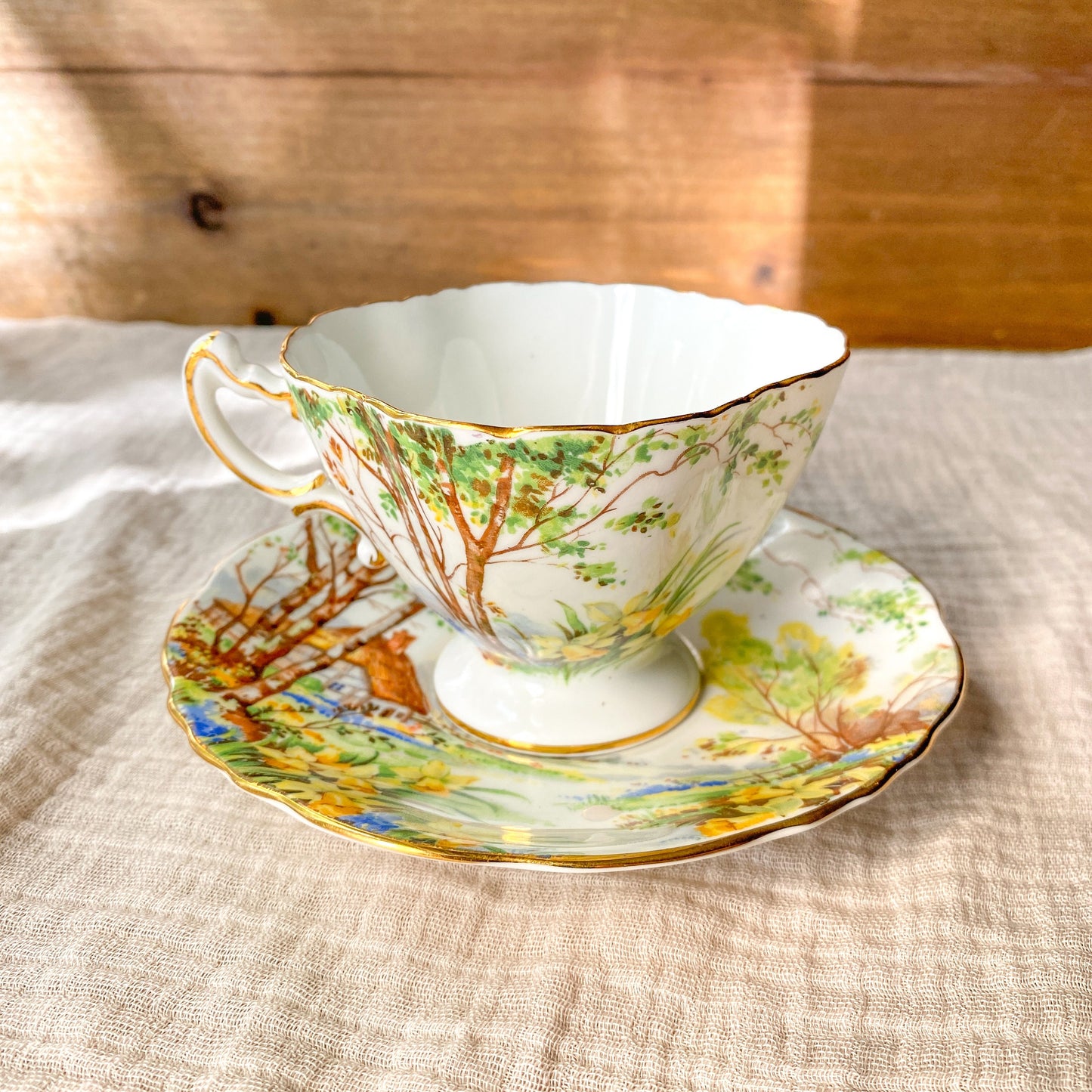 Vintage Hammersley Lorna Doone Bone China Teacup & Saucer Set