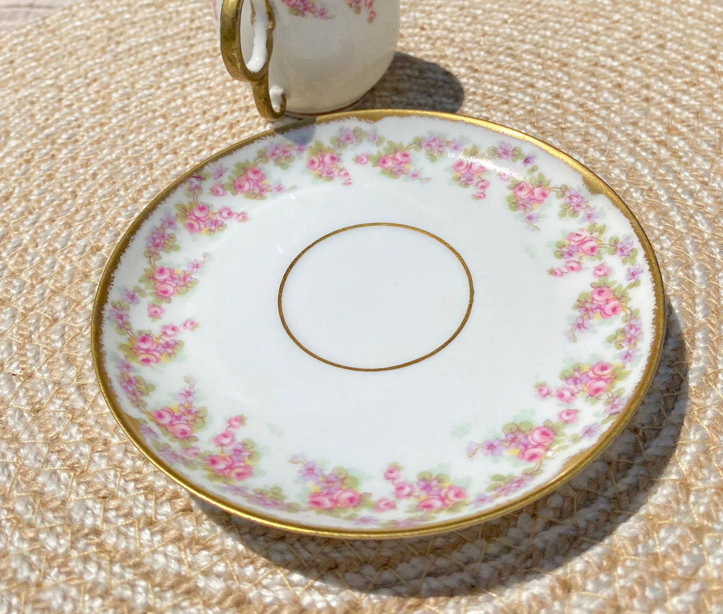 Vintage Limoges France Bridal Wreath Demitasse Cup & Saucer