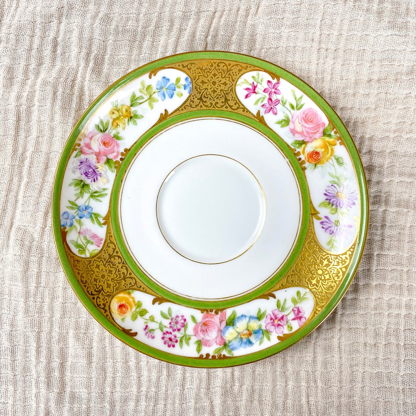 Limoges Hand Painted Floral & Gold Saucer Only Replacement