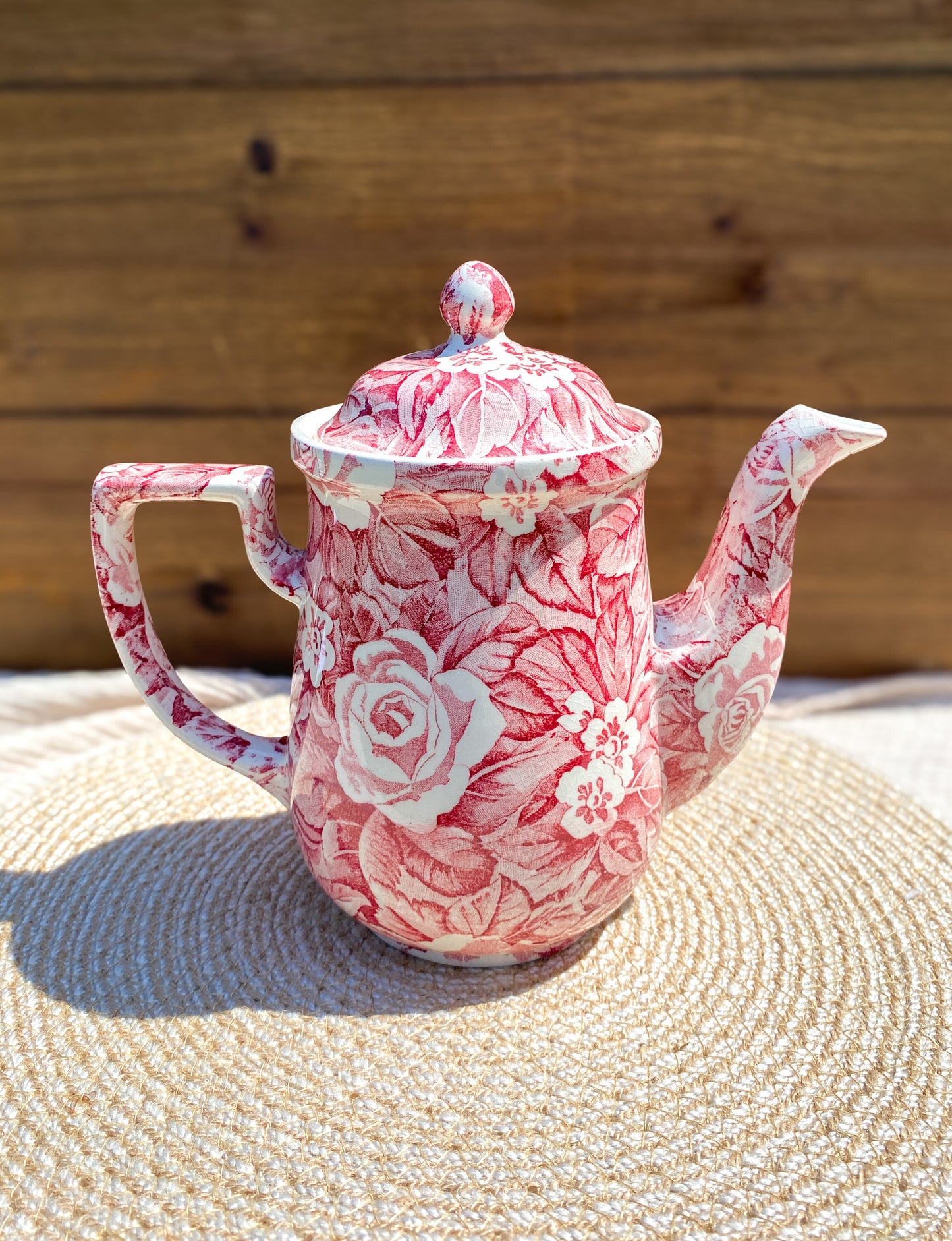 Vintage Burleigh Victorian Chintz  Coffee Pot with Lid Staffordshire England