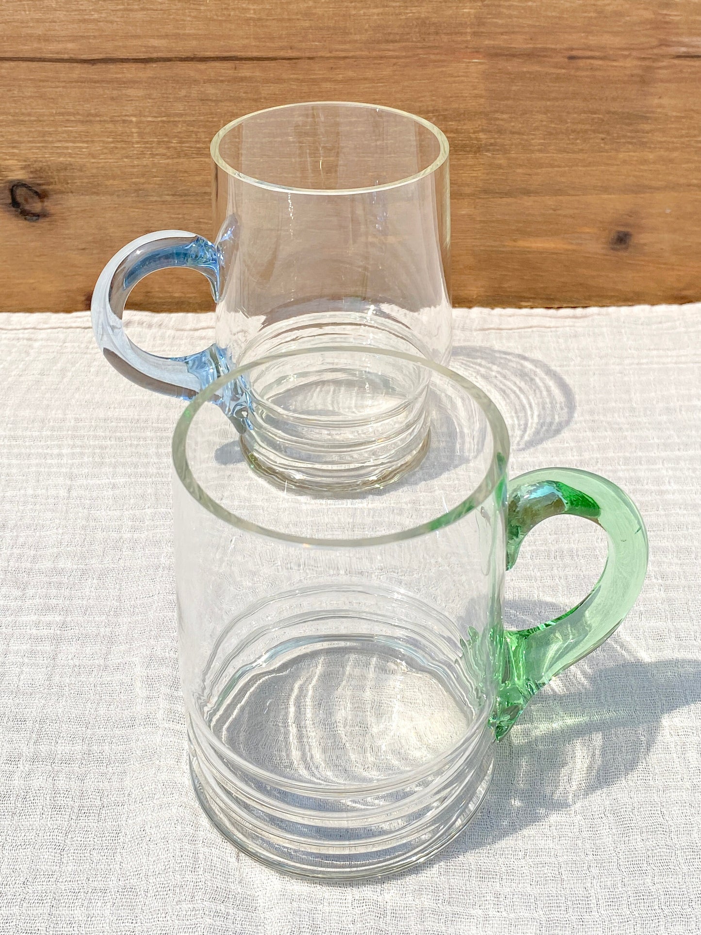 Libbey Glass Beer Steins MCM Color Handles