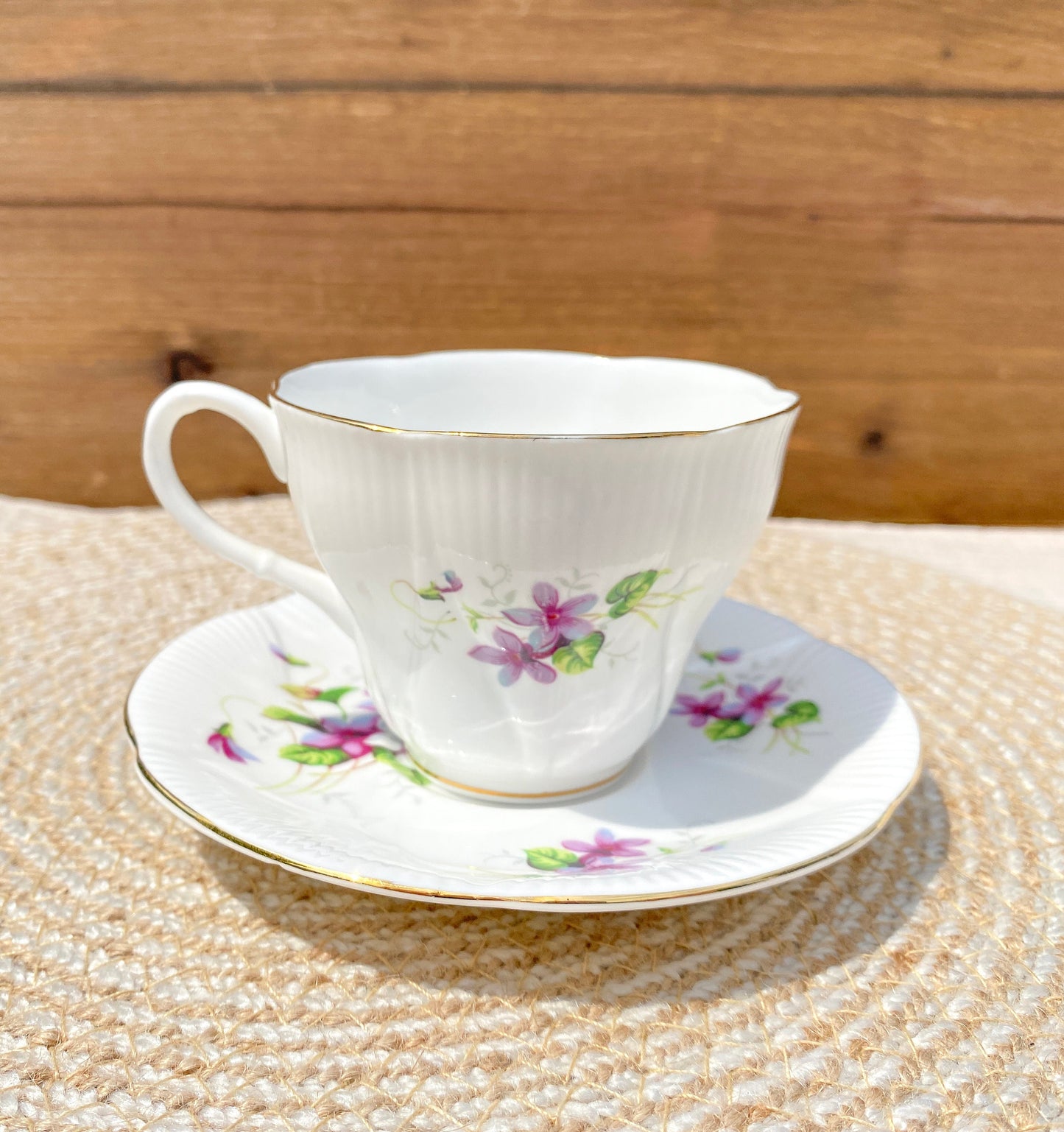 Royal Albert Dainty Violets Bone China Teacup & Saucer Set