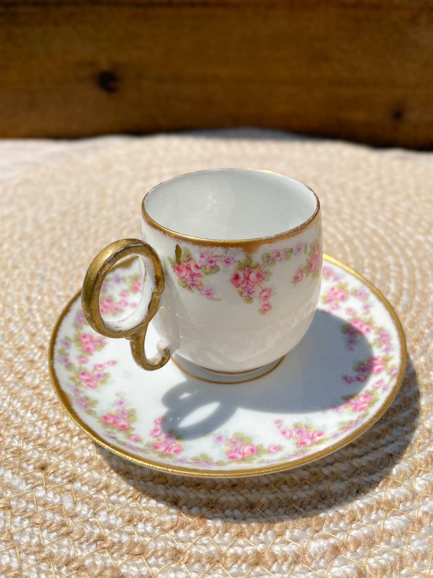 Vintage Limoges France Bridal Wreath Demitasse Cup & Saucer