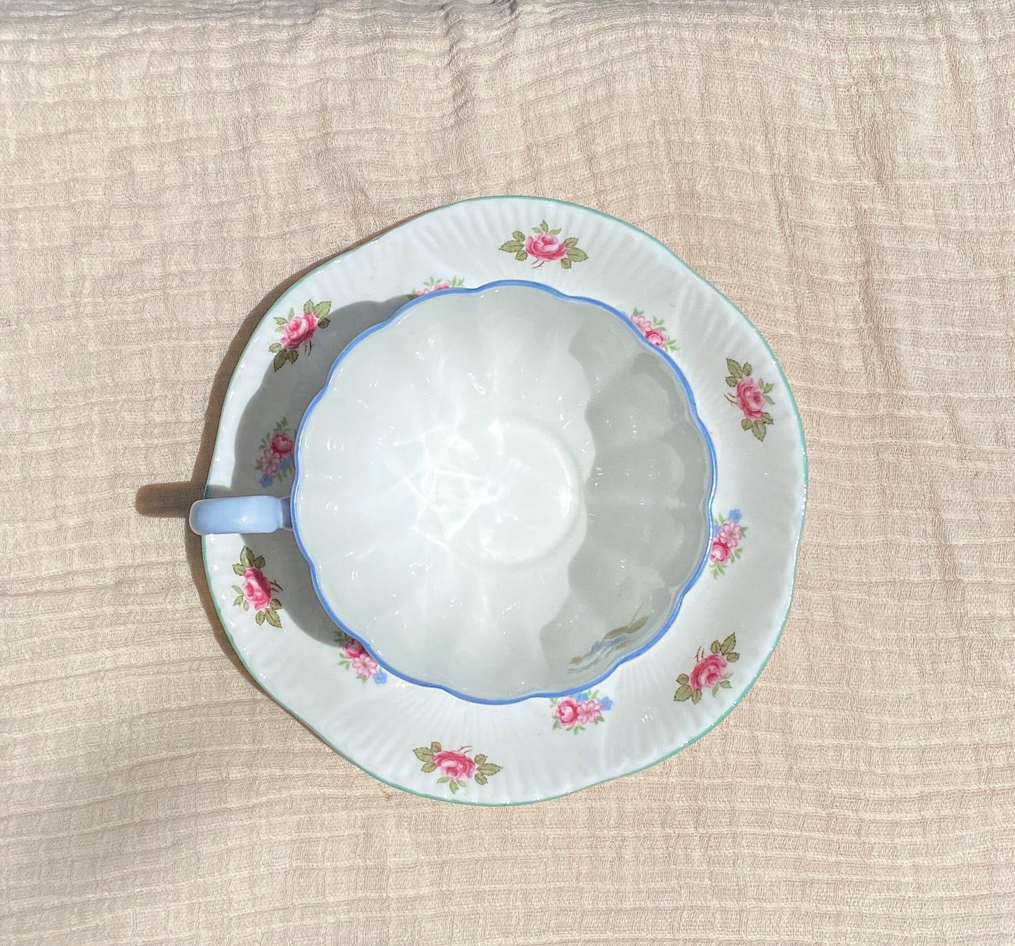 Vintage Shelley Rose Pansy Forget Me Not Teacup & Saucer Mismatch Separates