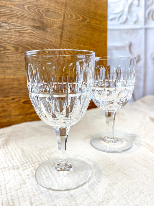 Stuart England Clifton Park Cut Crystal Water Goblet Glasses