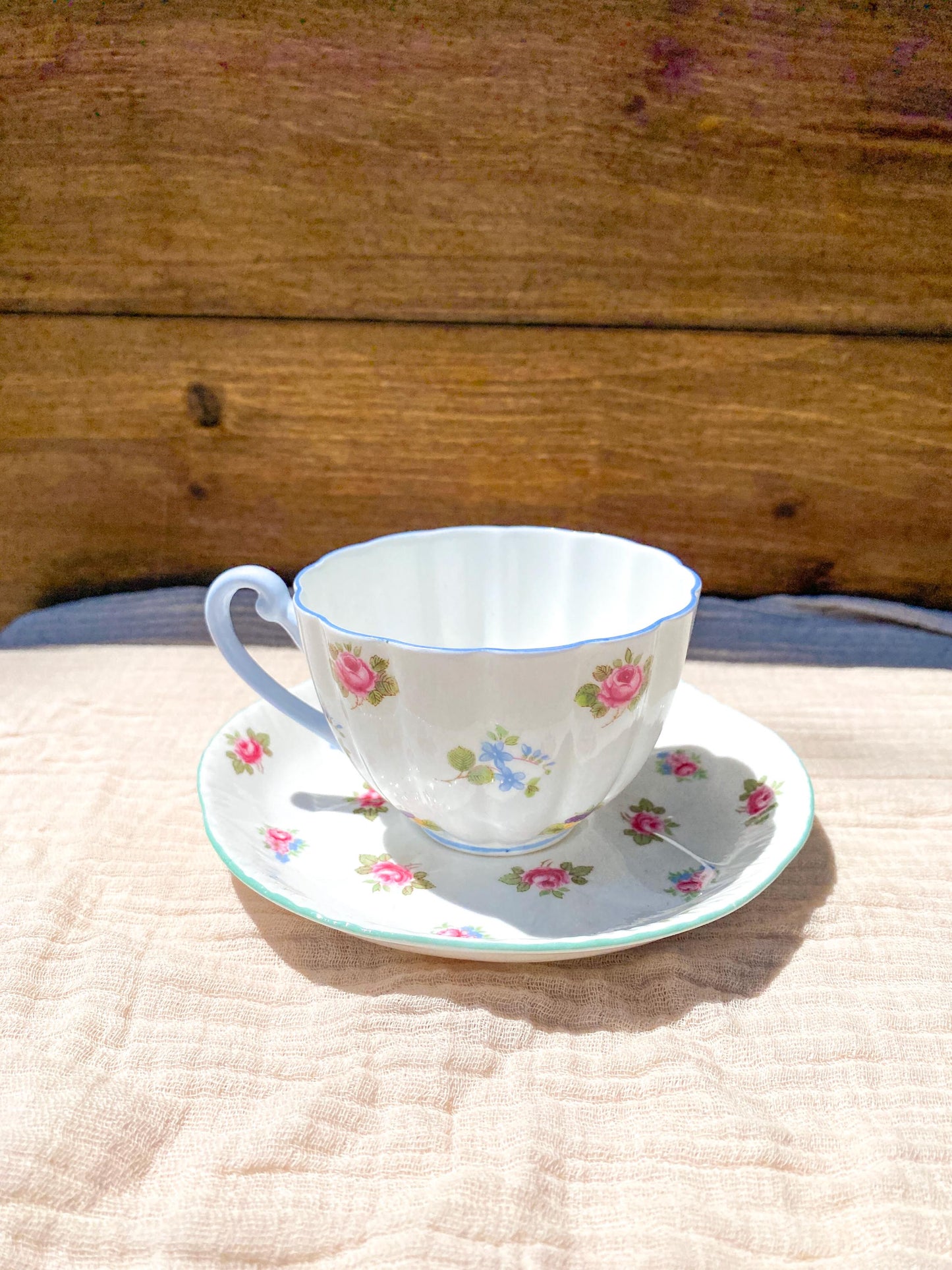 Vintage Shelley Rose Pansy Forget Me Not Teacup & Saucer Mismatch Separates