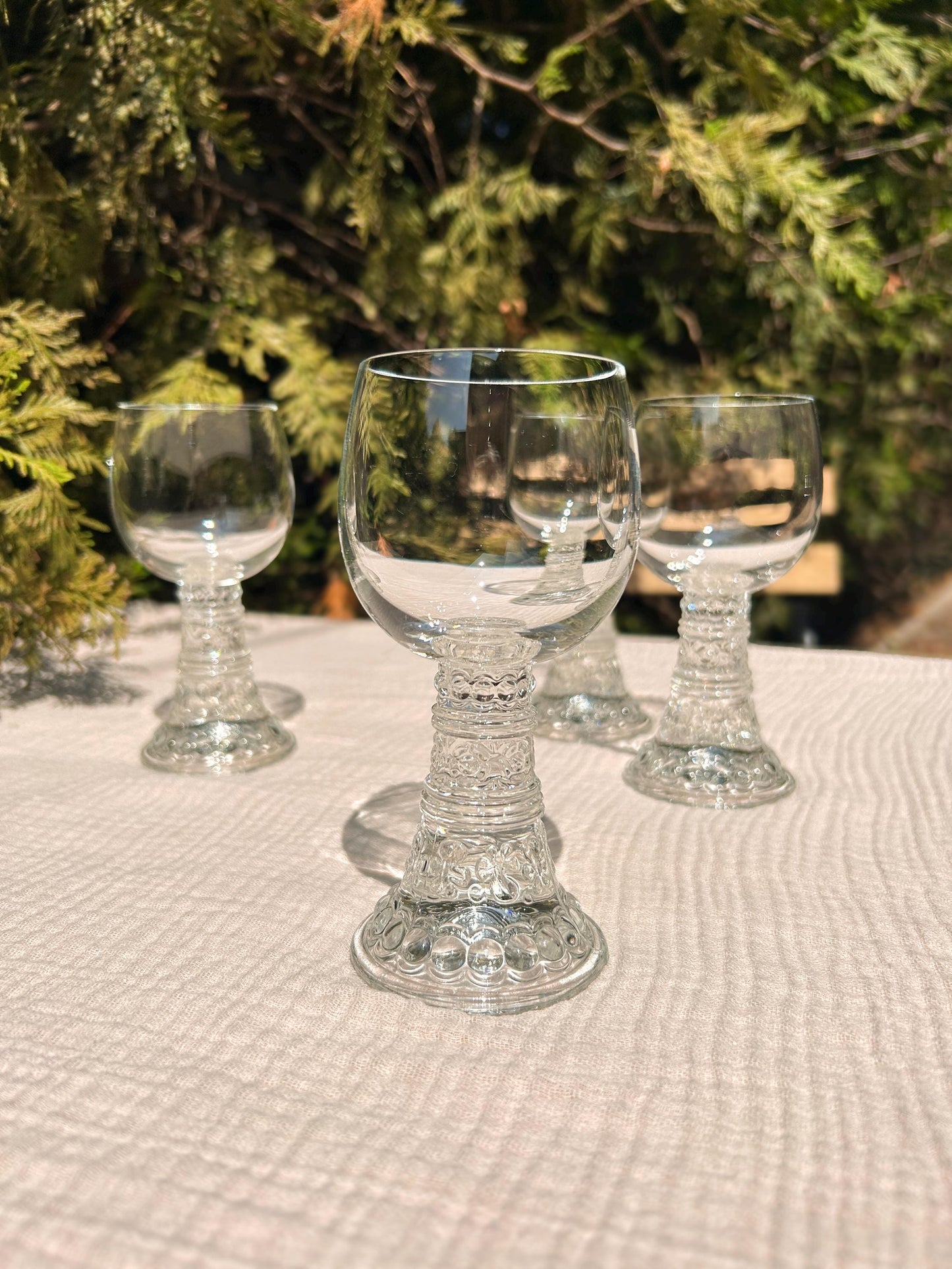 Vintage Crystal Thomas Bacchus Wine Glasses Set of Four