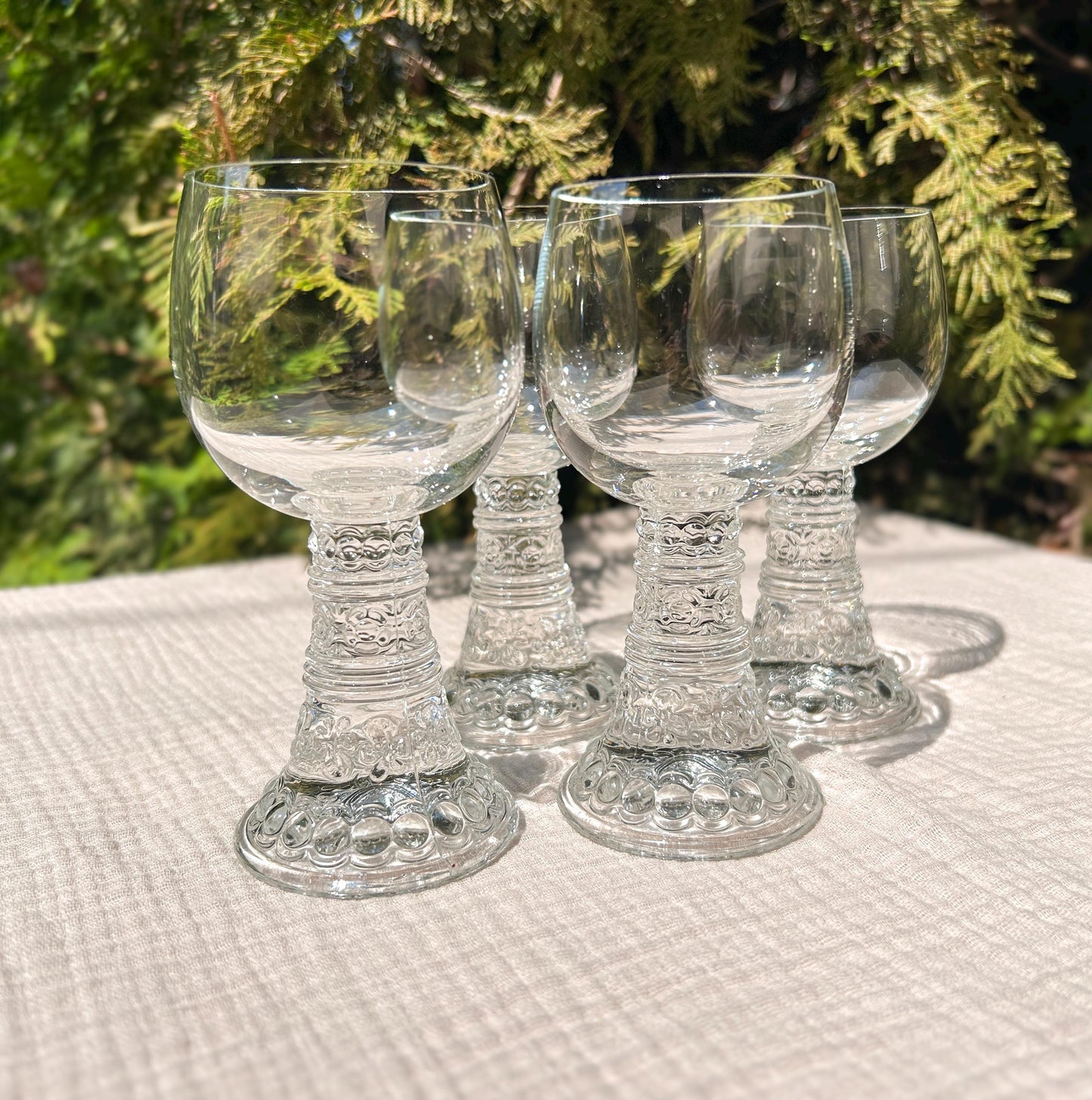 Vintage Crystal Thomas Bacchus Wine Glasses Set of Four