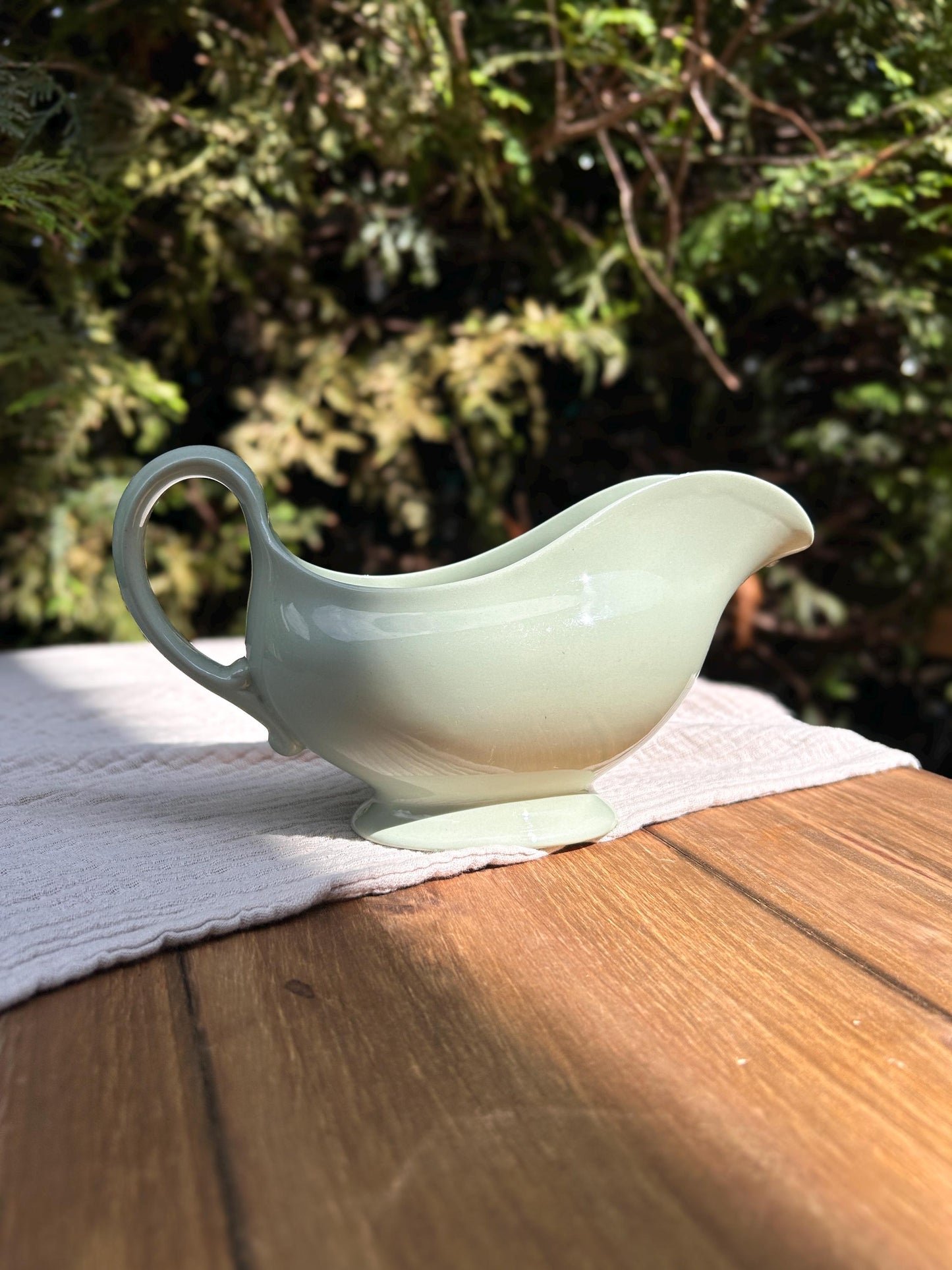 Vintage Spode Flemish Green Sauce Boat