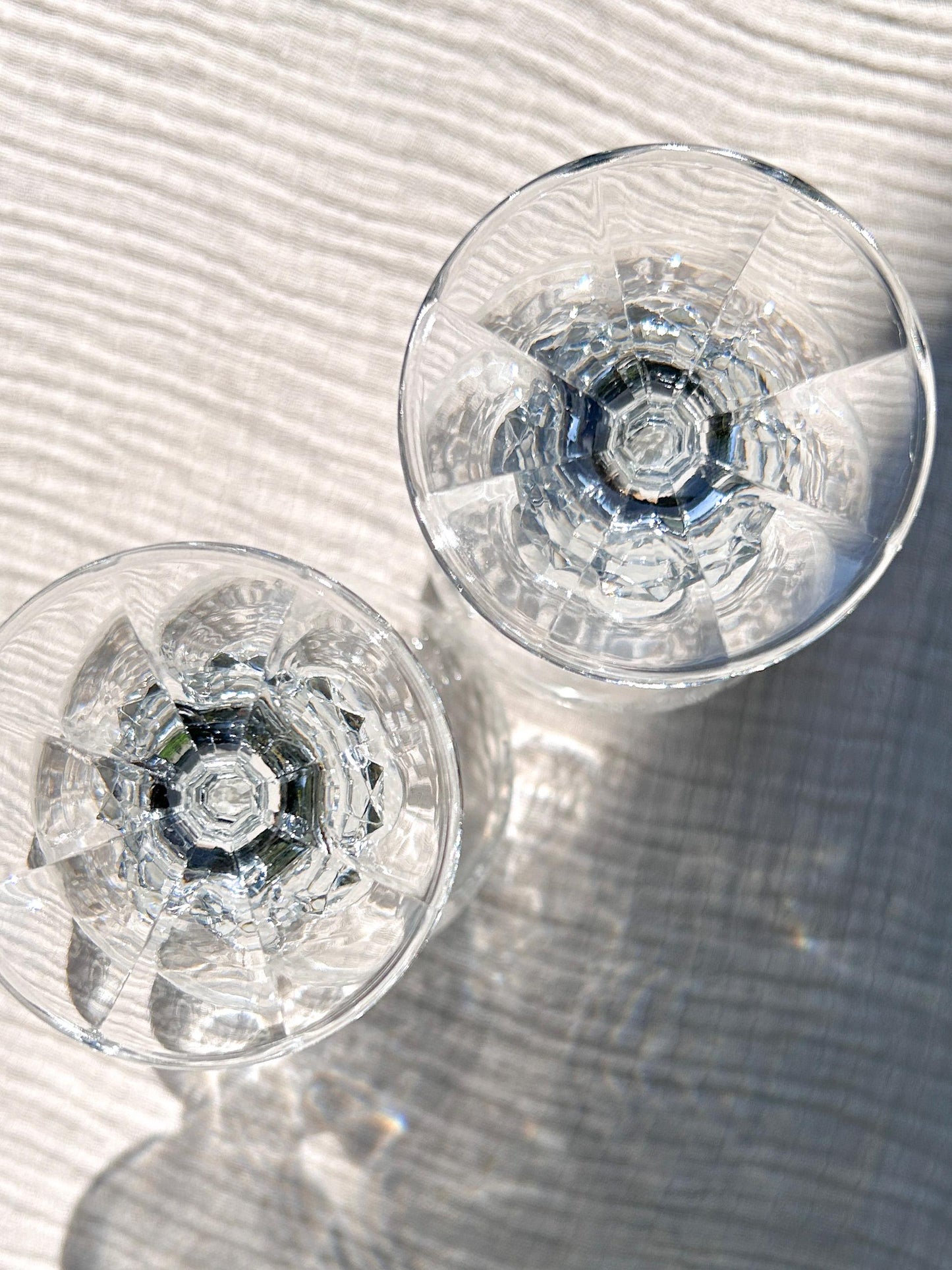 Vintage Bohemia Crystal-Crystalex Etched Scrolls Wine Glasses Pair