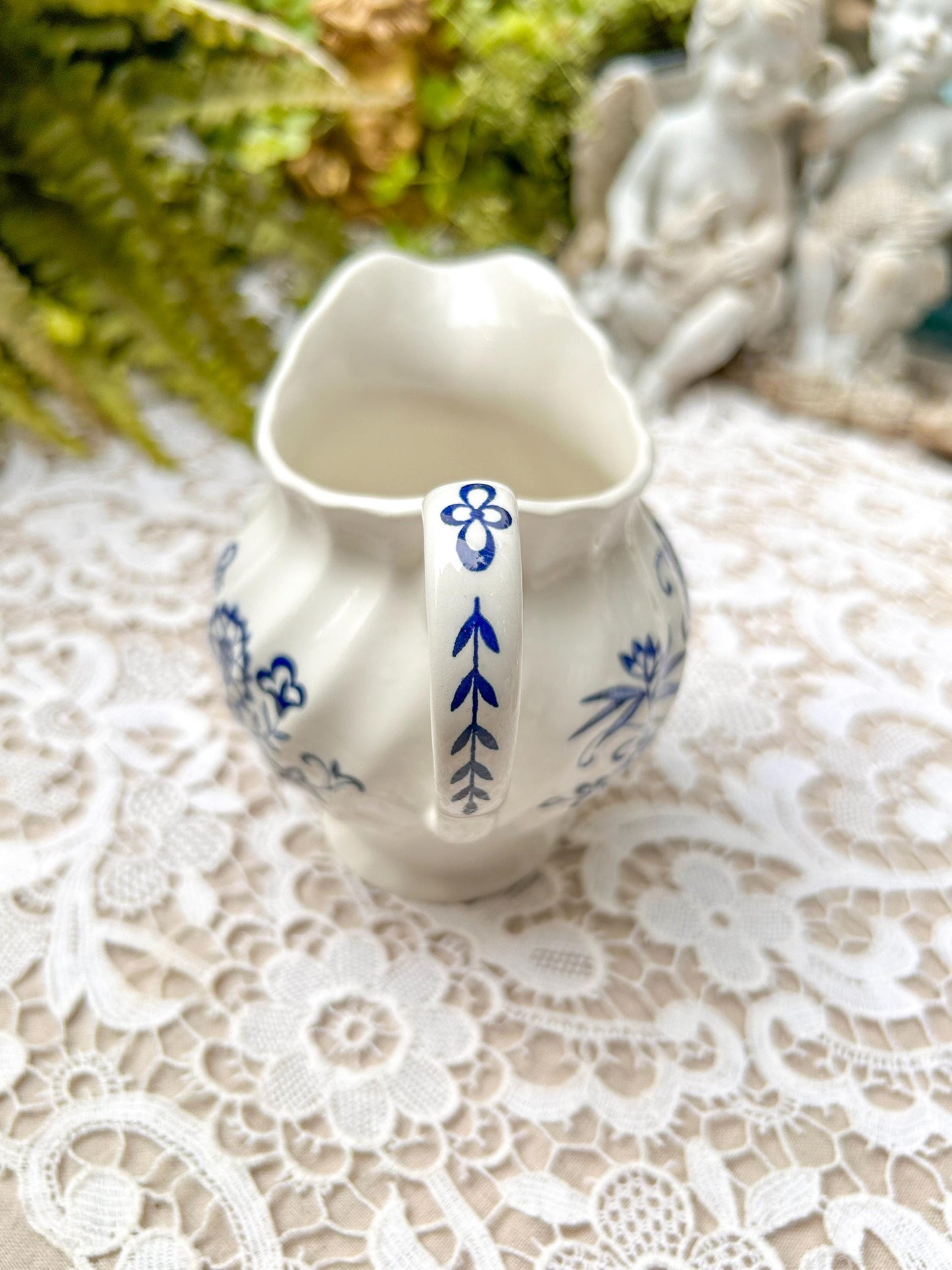 Vintage Johnson Bros Ironstone England Creamer Blue Nordic Onion