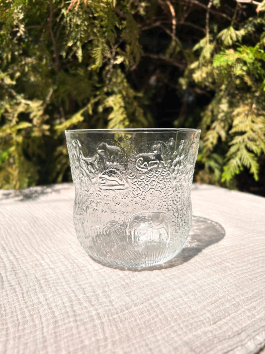 Vintage Finland Nuutajärvi and Iittala Fauna Glass Bowl Vase Oiva Toikka