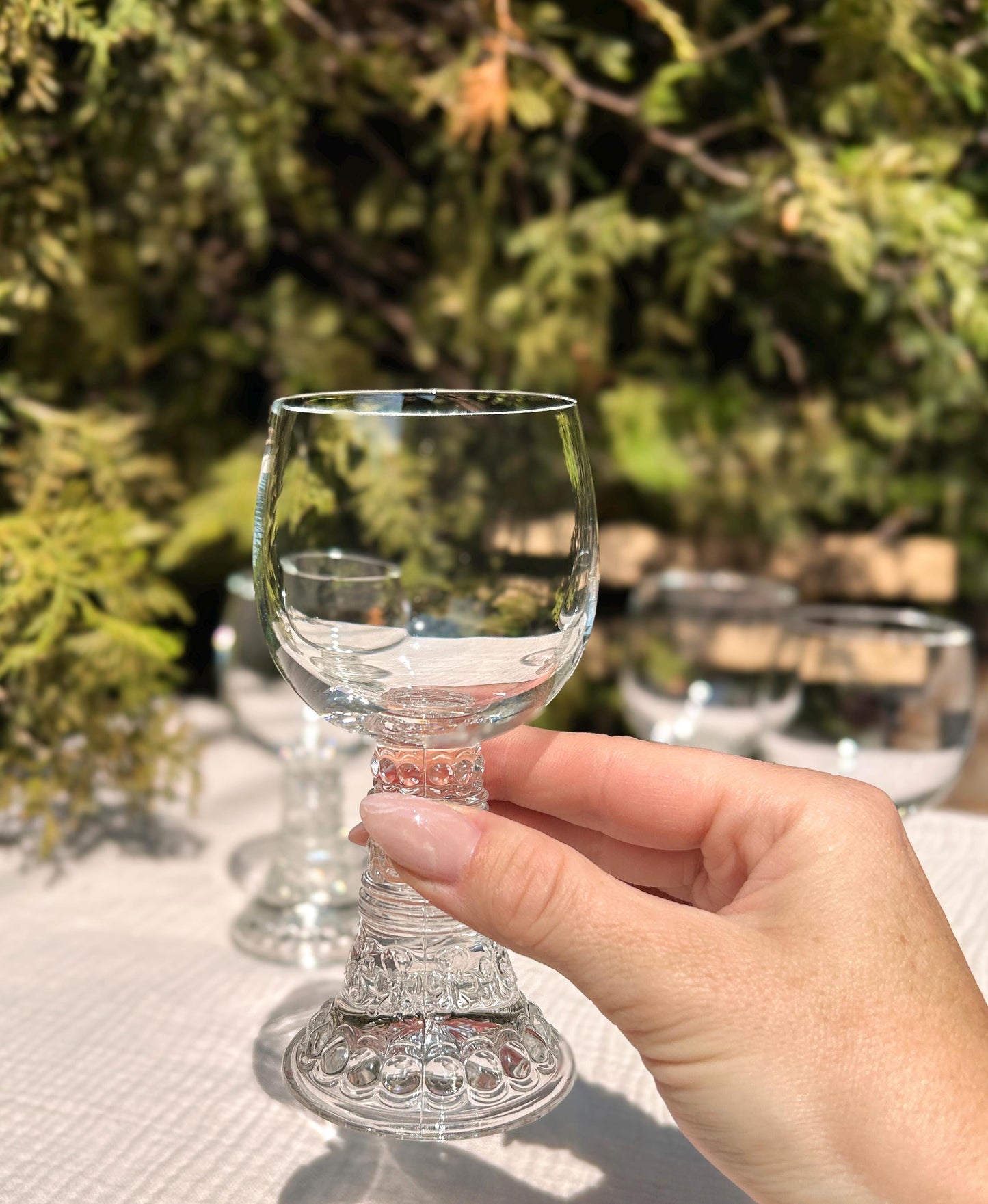 Vintage Crystal Thomas Bacchus Wine Glasses Set of Four