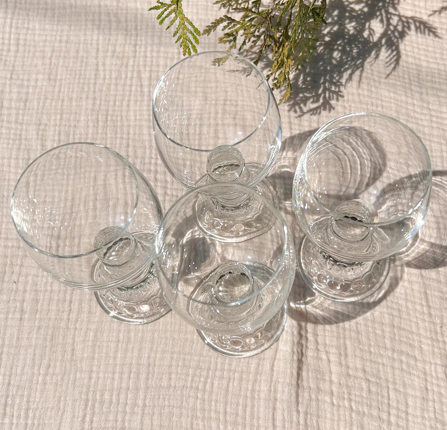 Vintage Crystal Thomas Bacchus Wine Glasses Set of Four