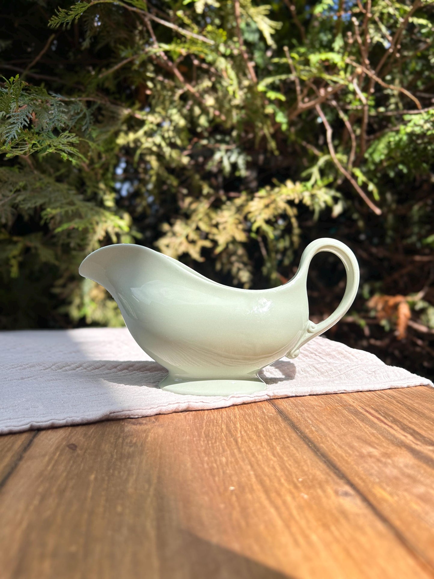 Vintage Spode Flemish Green Sauce Boat