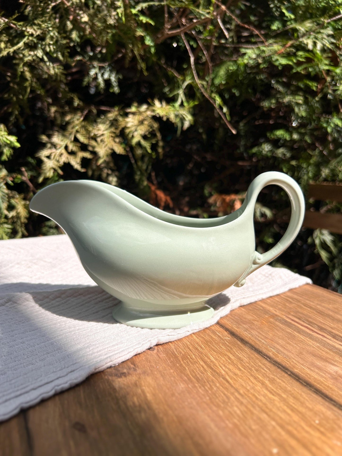 Vintage Spode Flemish Green Sauce Boat