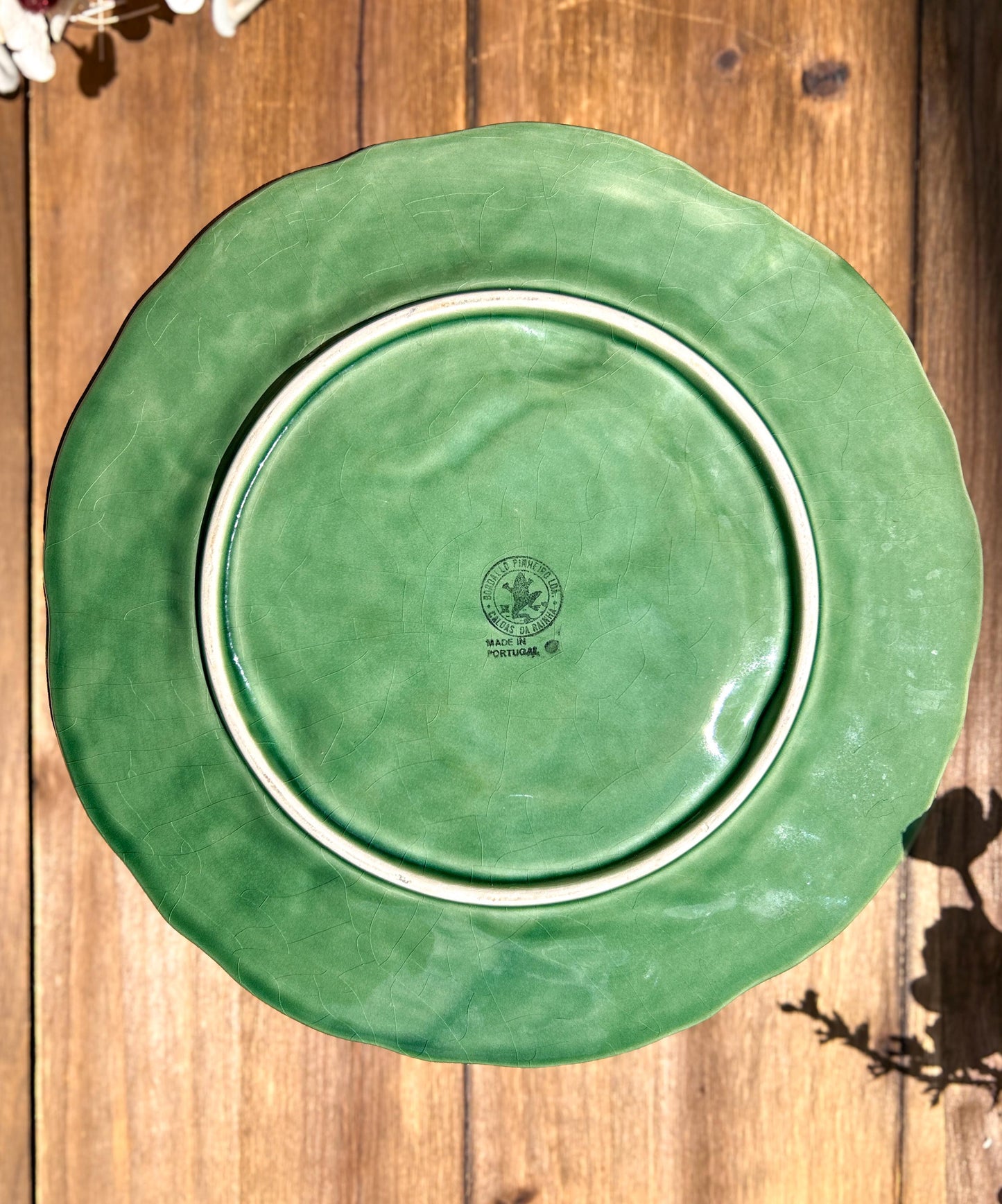 Vintage Bordallo Pinheiro Green Ivy and Lotus Leaf Serving Plates