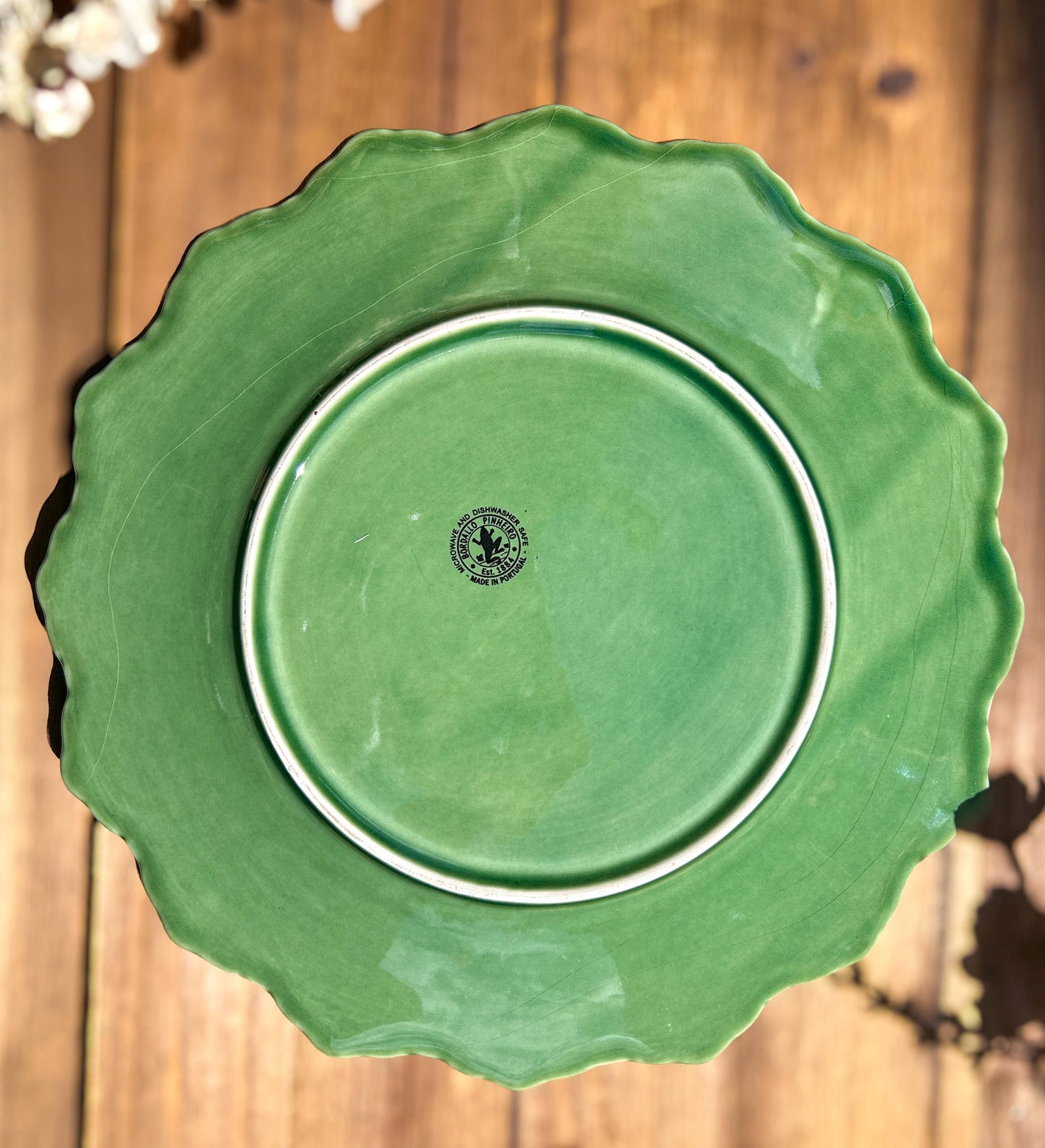 Vintage Bordallo Pinheiro Green Ivy and Lotus Leaf Serving Plates