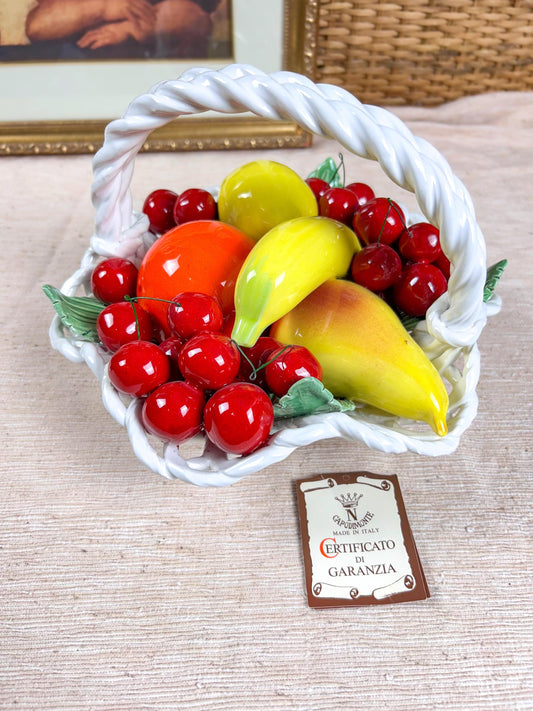 Capodimonte Italy Ceramic Fruit Bowl Centrepiece